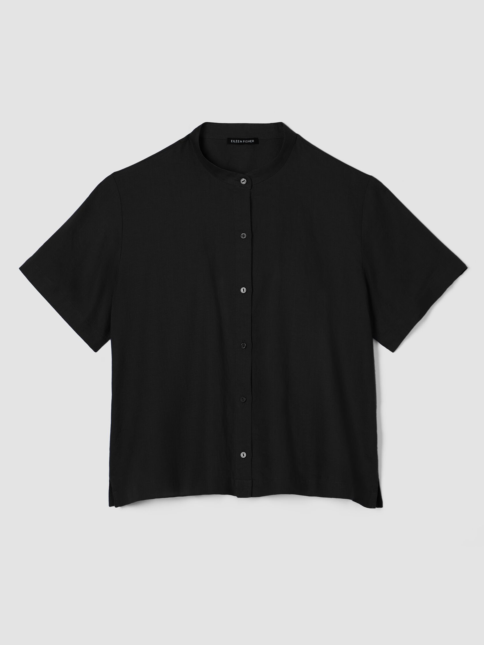 Organic Handkerchief Linen&nbsp;Band Collar Shirt