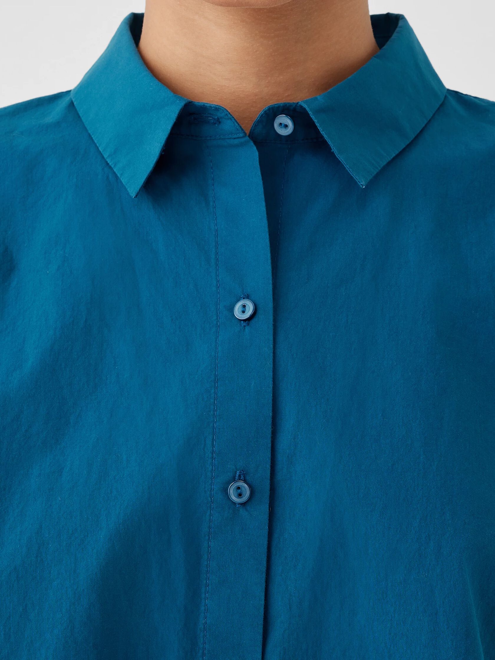 Washed Organic Cotton Poplin Short-Sleeve Shirt
