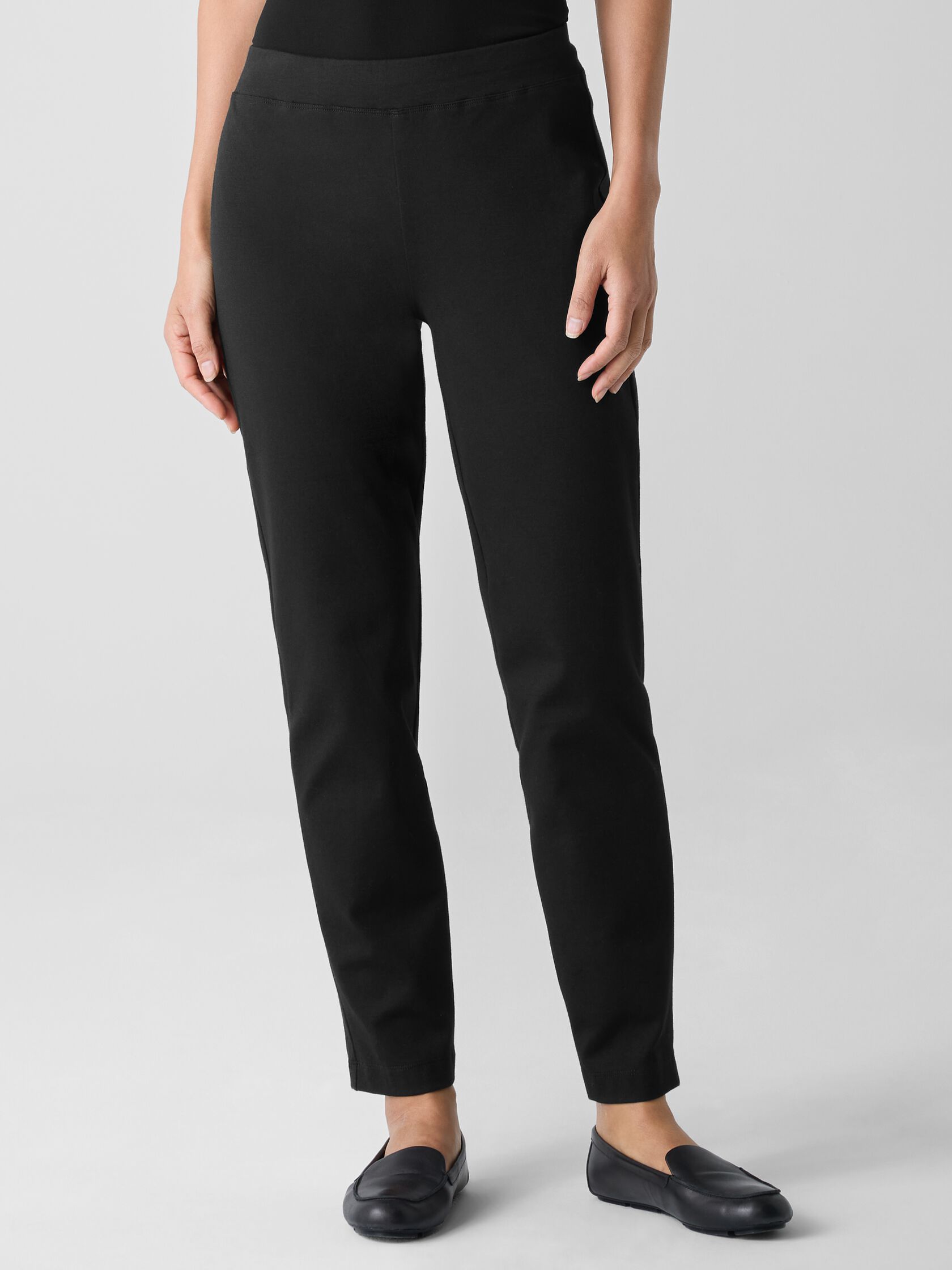 Cotton Blend Ponte Slim Pant