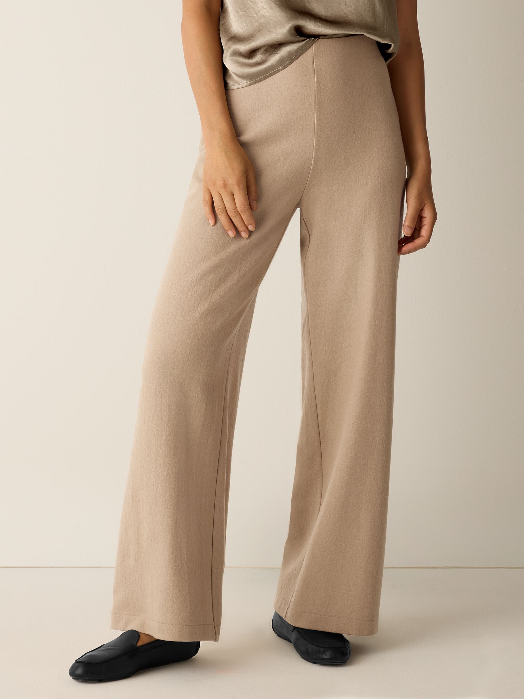 Felted Wool Jersey Wide-Leg Pant in Regenerative Wool