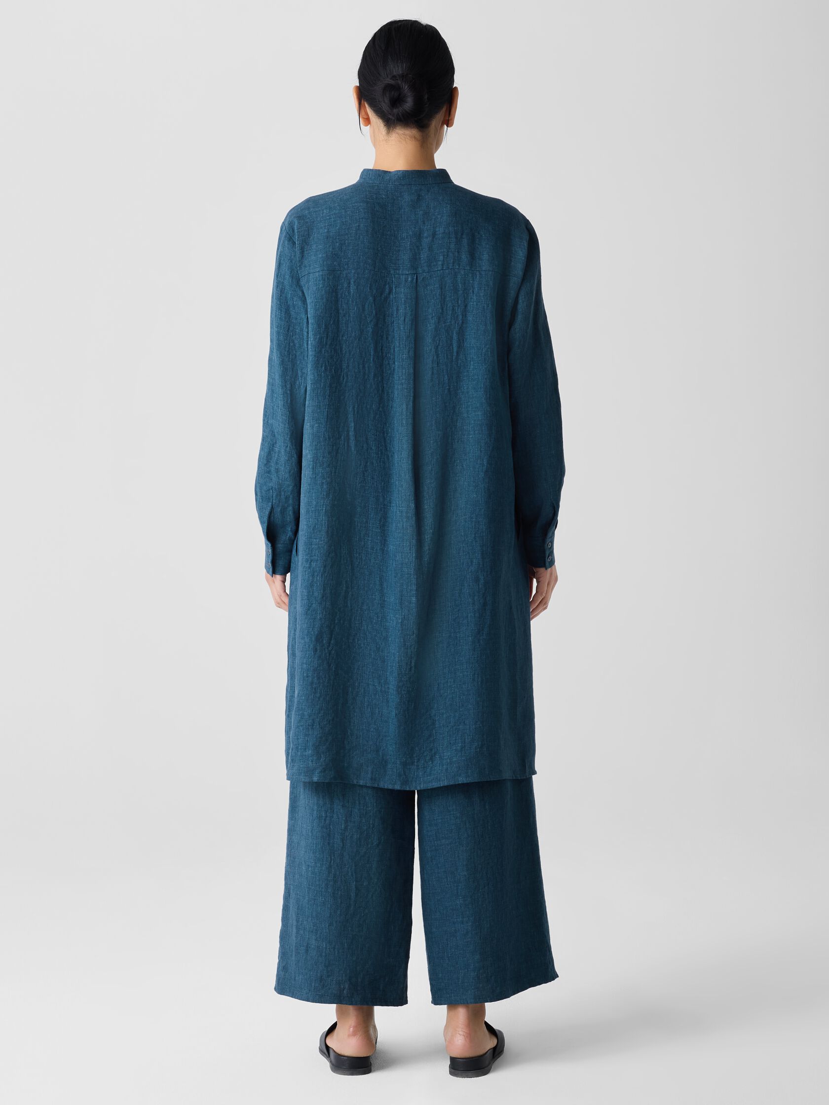 Washed Organic Linen D&eacute;lav&eacute; Shirtdress