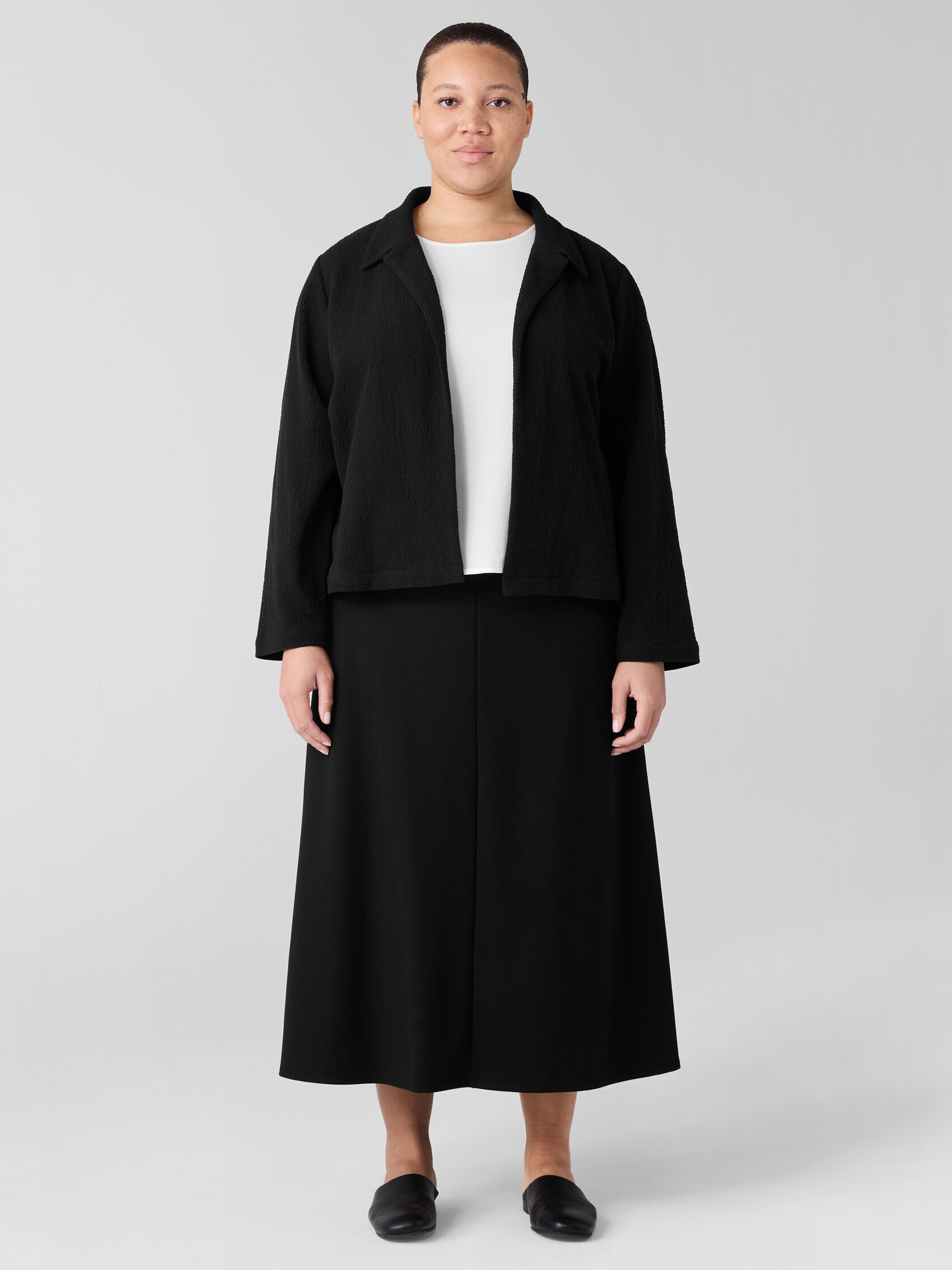 Organic Cotton Tweed Classic Collar Jacket