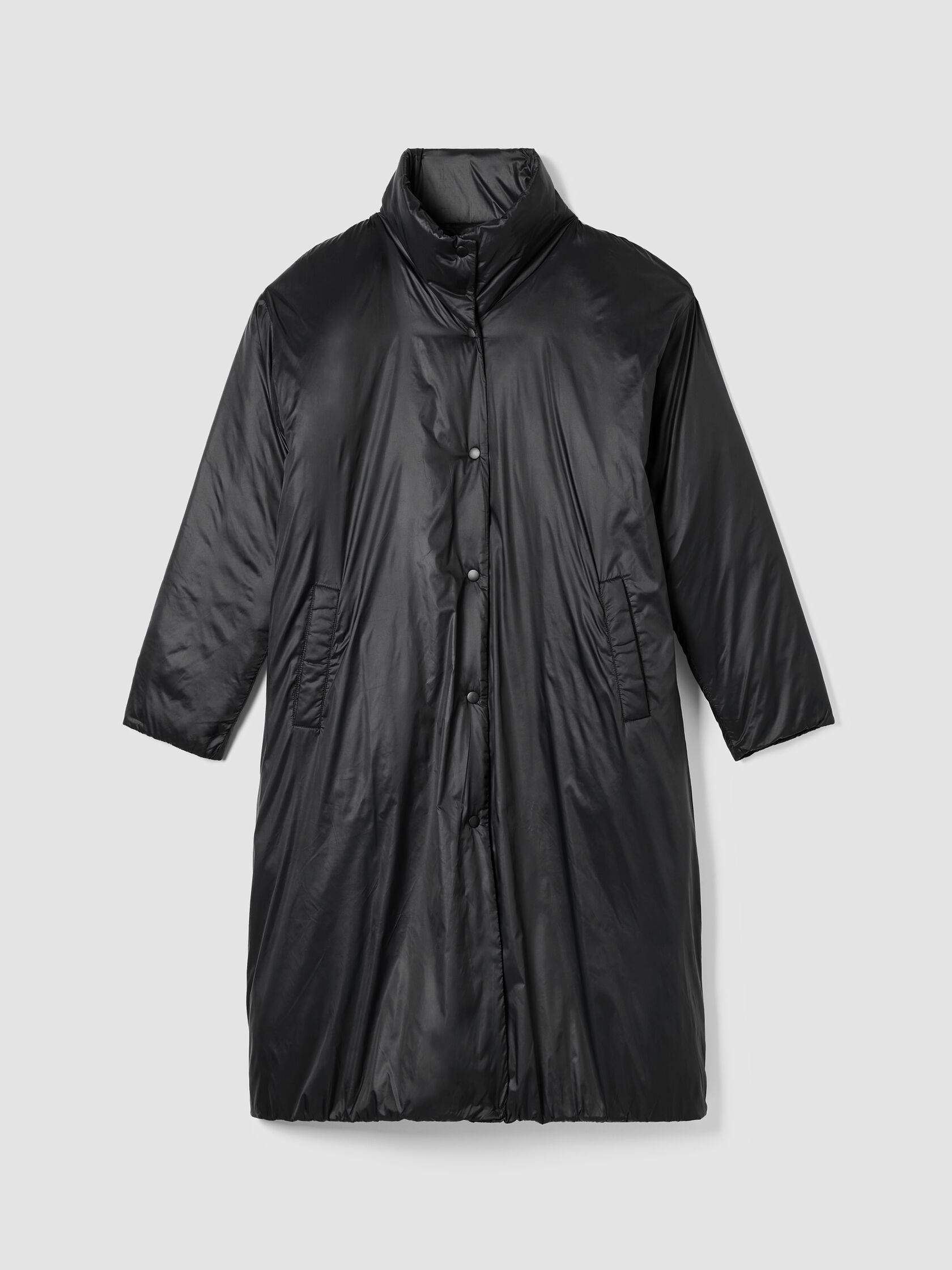 Eggshell Recycled Nylon Long Coat