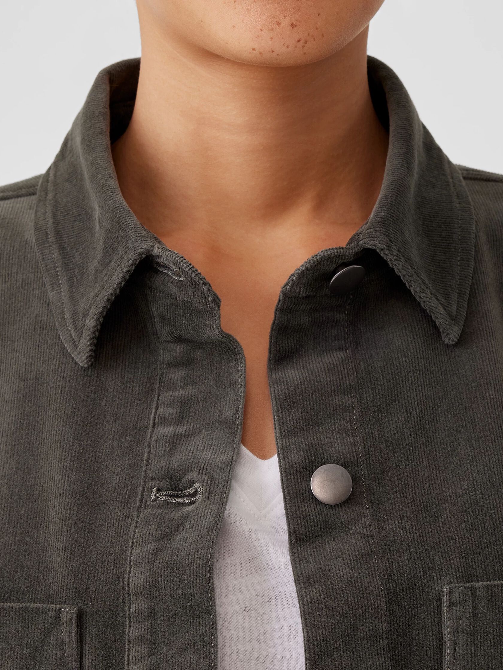 Organic Cotton Stretch Corduroy Shirt Jacket