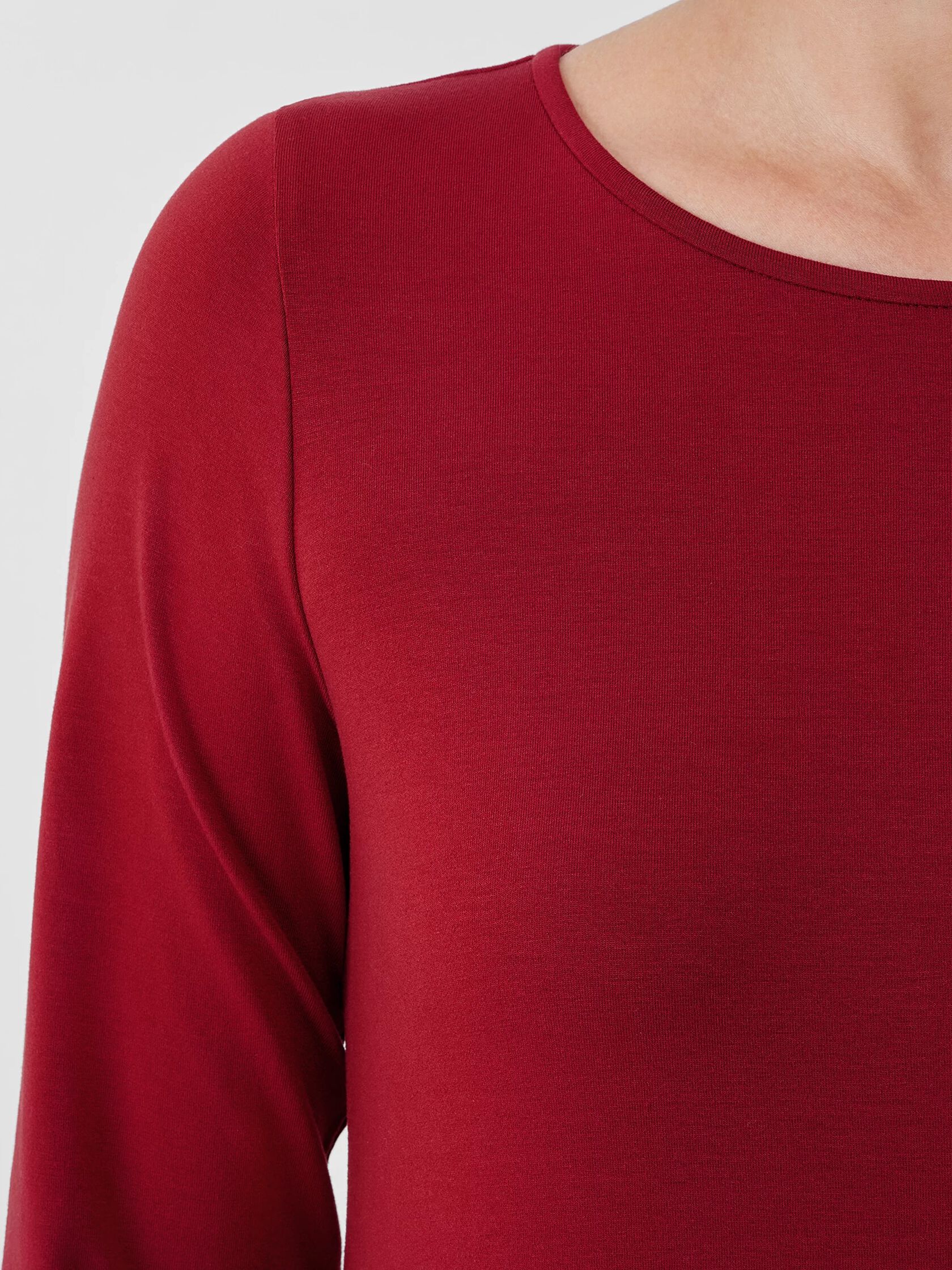 Stretch Jersey Knit Jewel Neck Dress