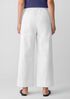 Stretch Cotton Twill Wide-Leg Trouser Pant