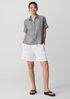 Puckered Organic Linen Short-Sleeve Shirt