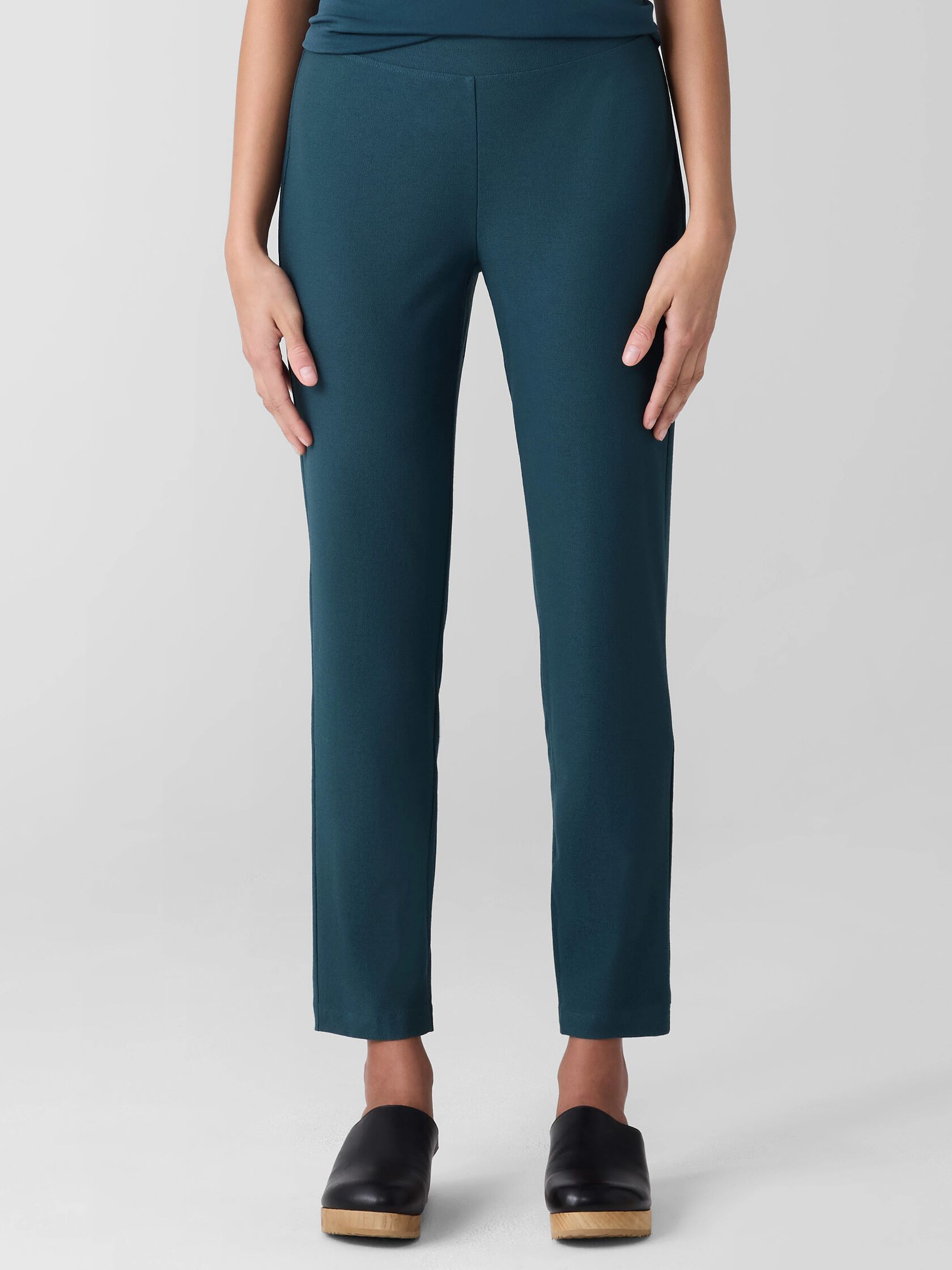 Cotton Blend Ponte Slim Pant
