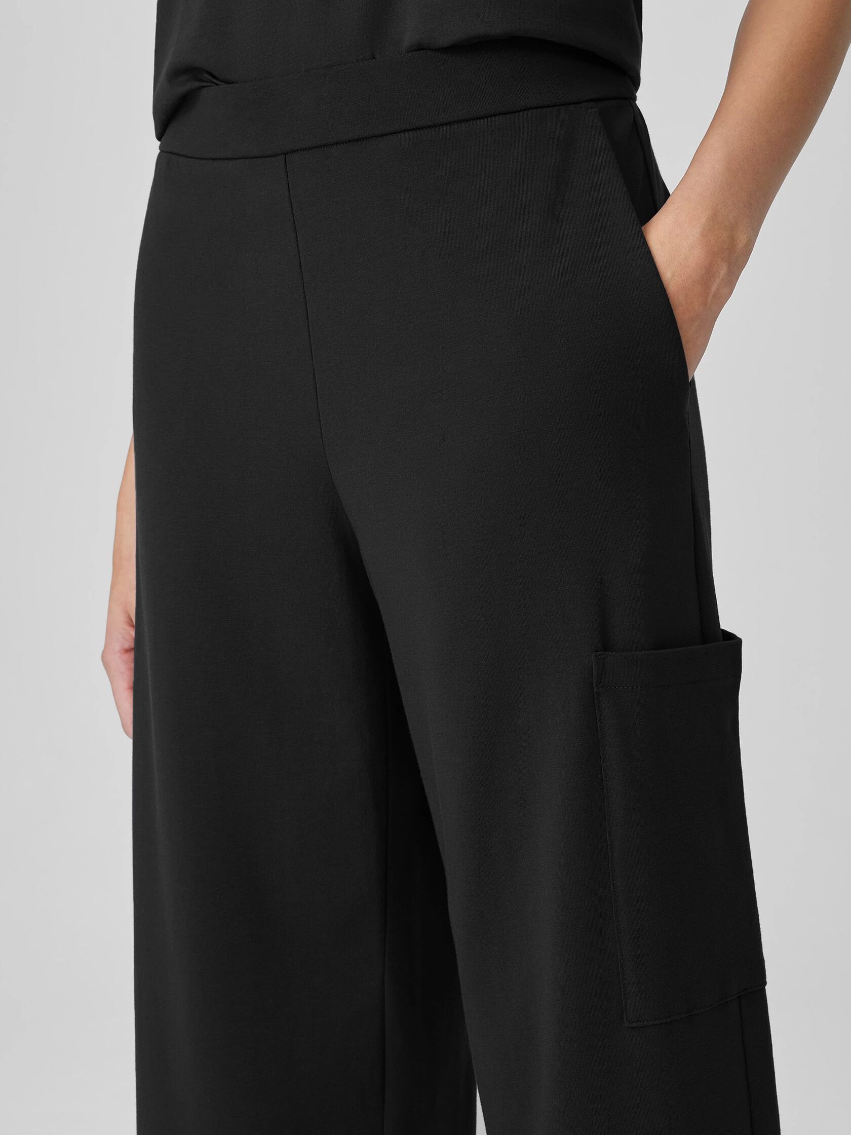 Pima Cotton Stretch Jersey Wide-Leg Pant With Pockets