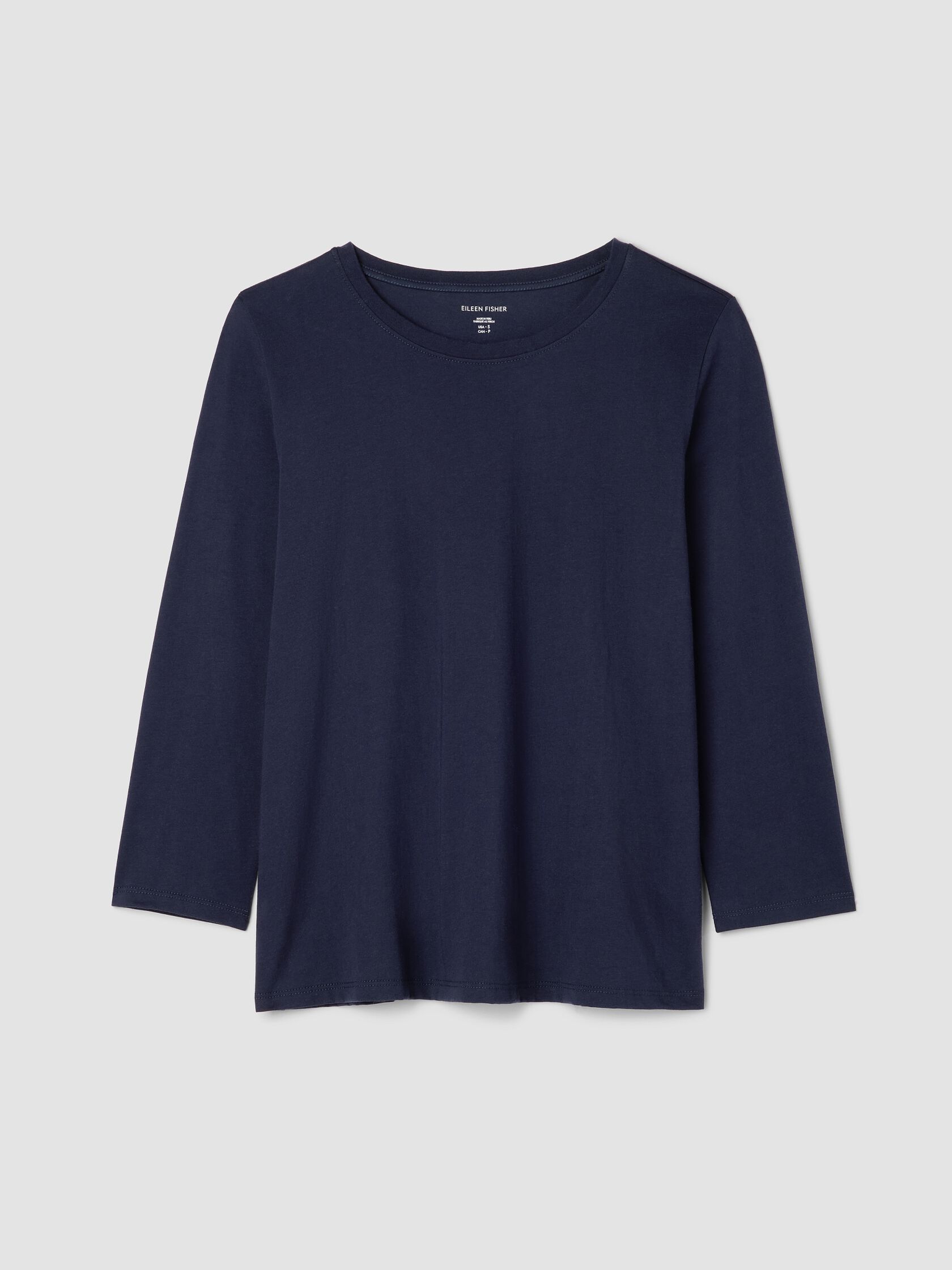 Organic Pima Cotton Jersey 3/4-Sleeve Tee