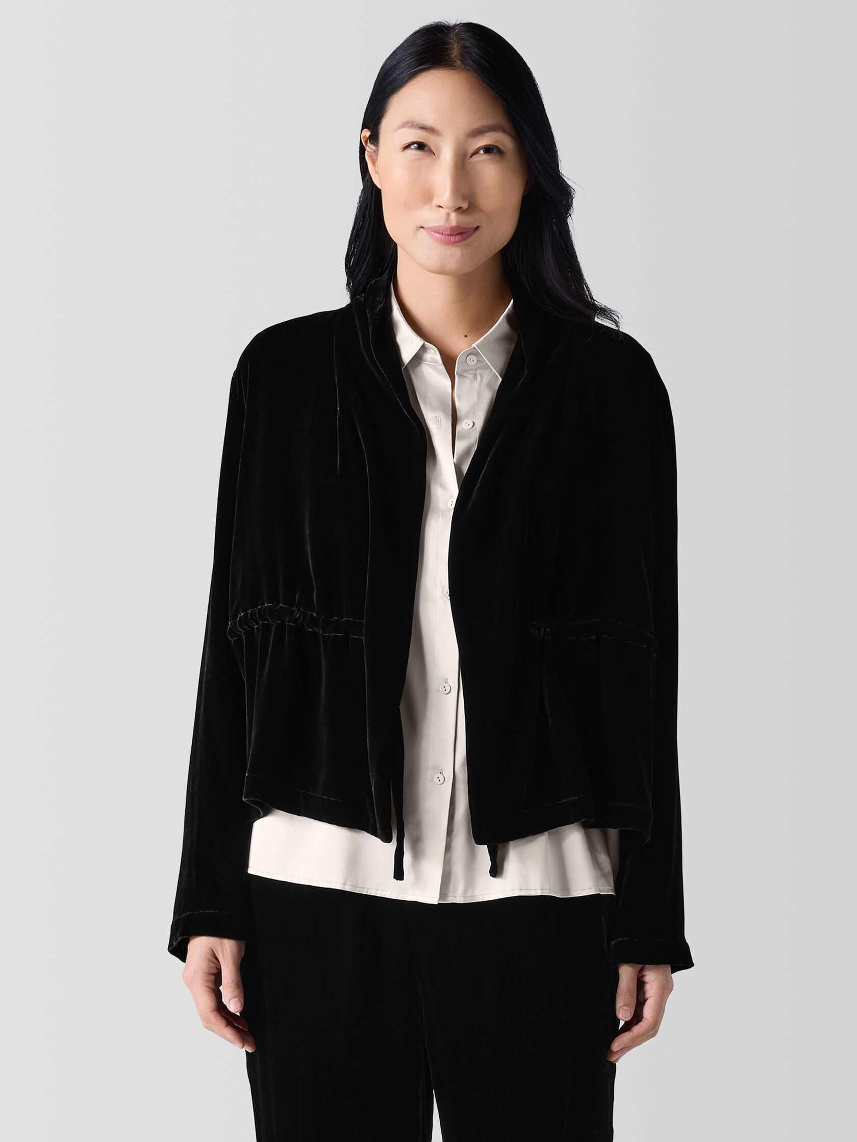 Velvet High Collar Jacket