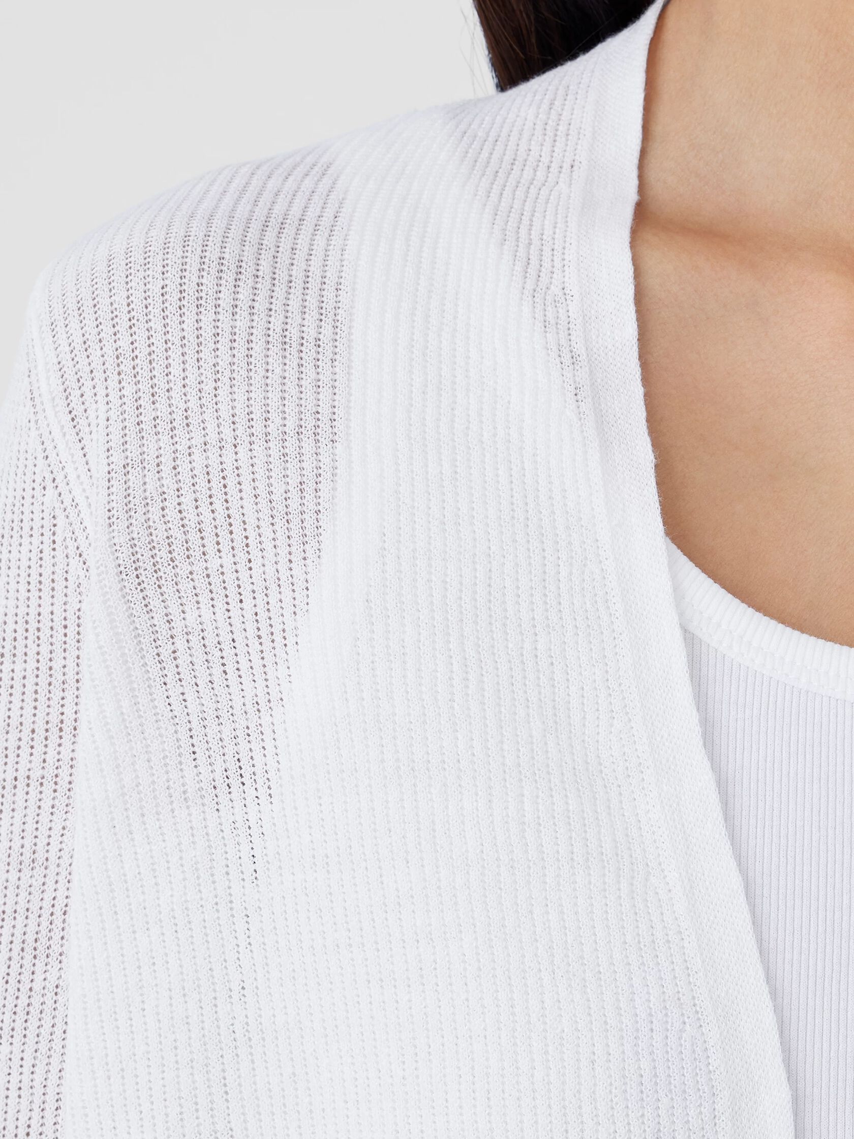 Organic Linen Cotton Airy Tuck Cropped Cardigan