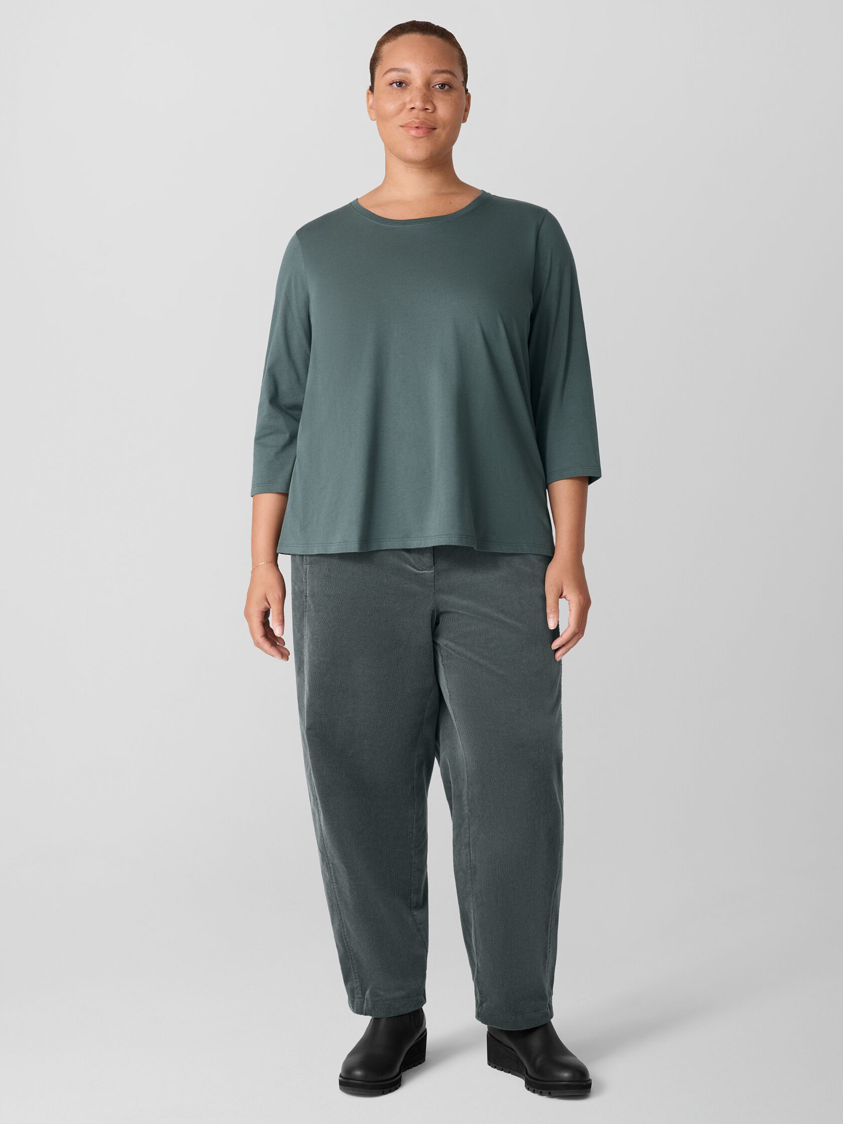 Organic Cotton Stretch Corduroy Lantern Pant