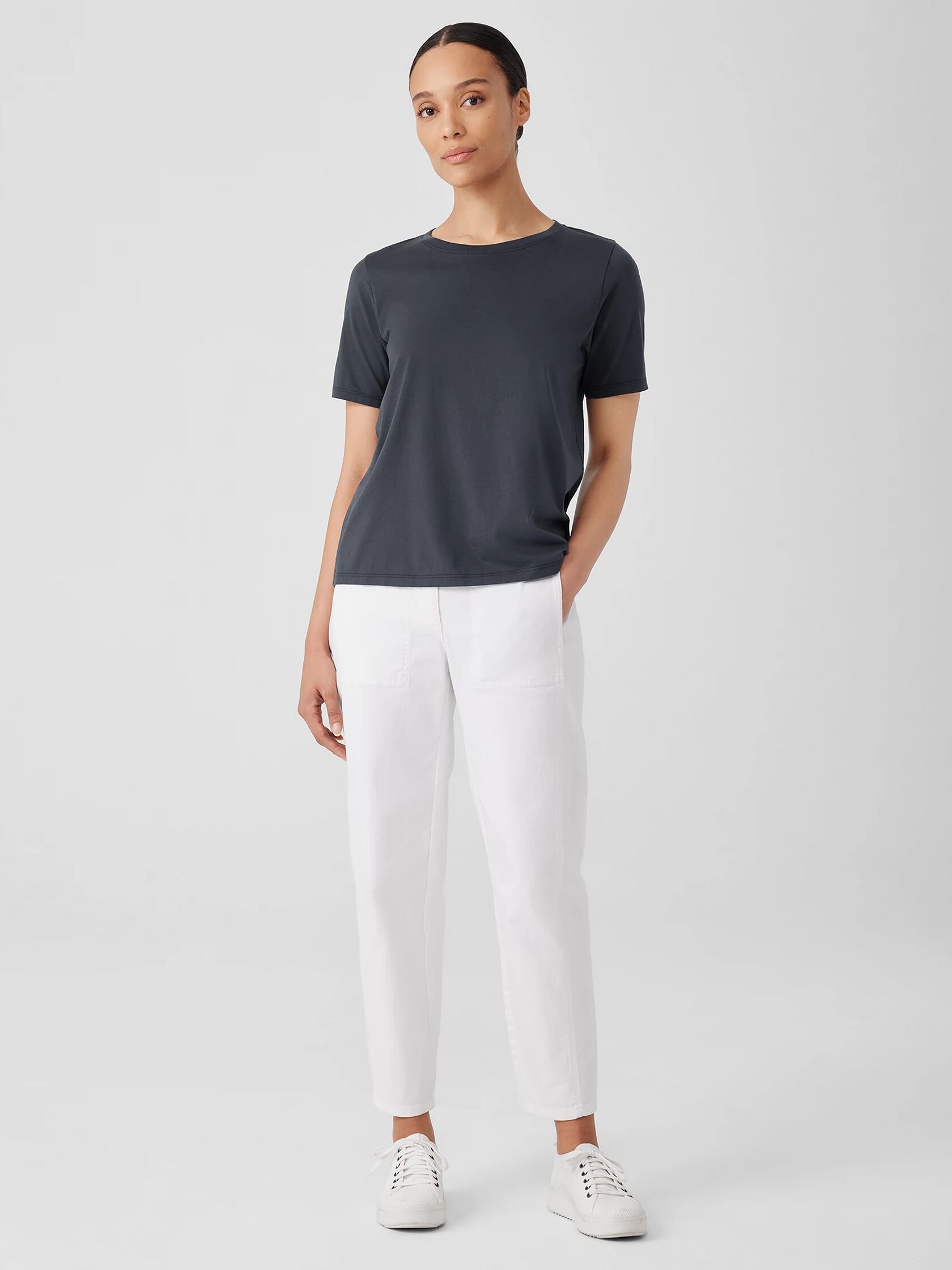 Organic Pima Cotton Jersey&nbsp;Round Neck Tee