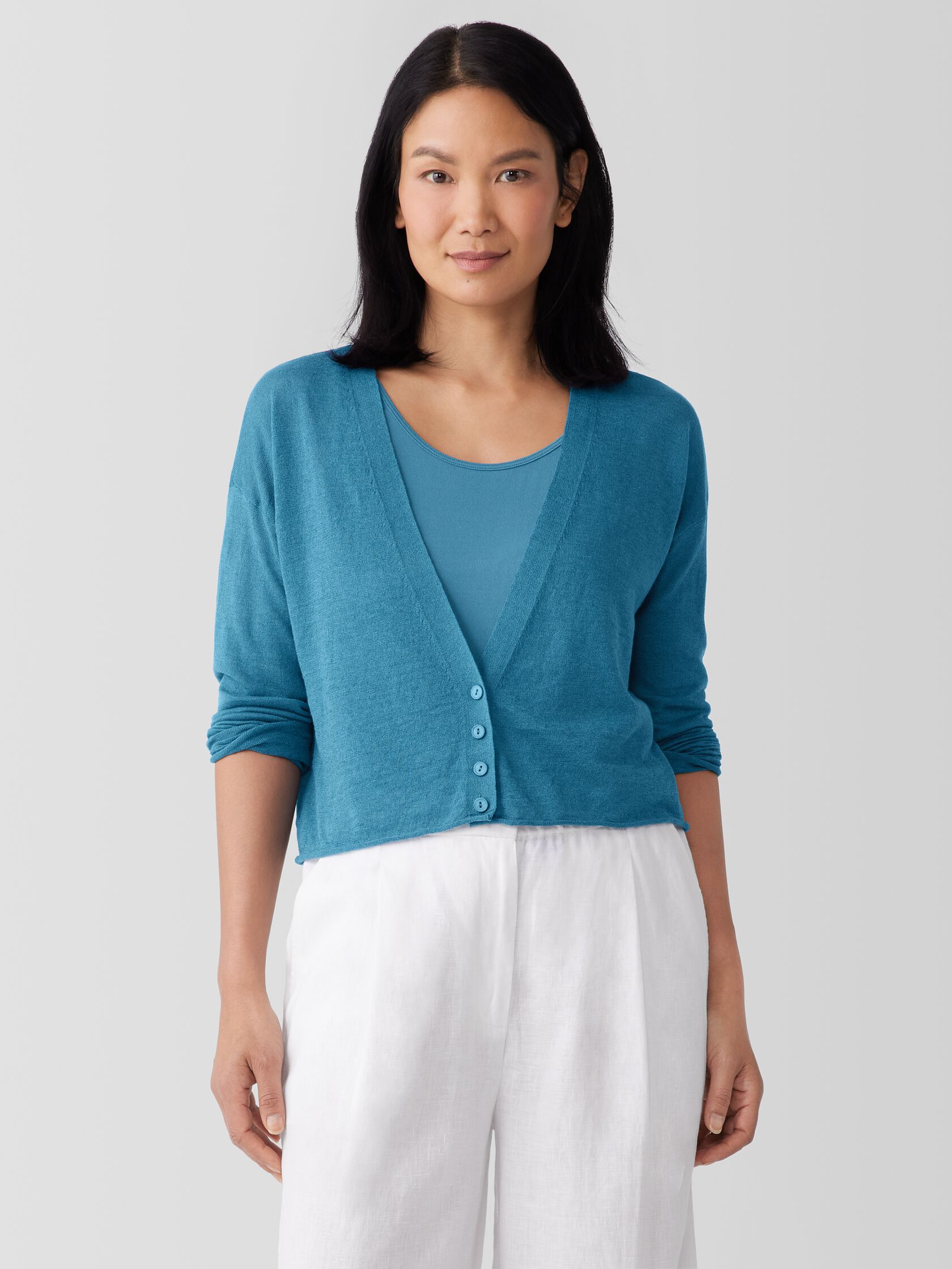 Organic Linen Cotton&nbsp;Cropped Cardigan