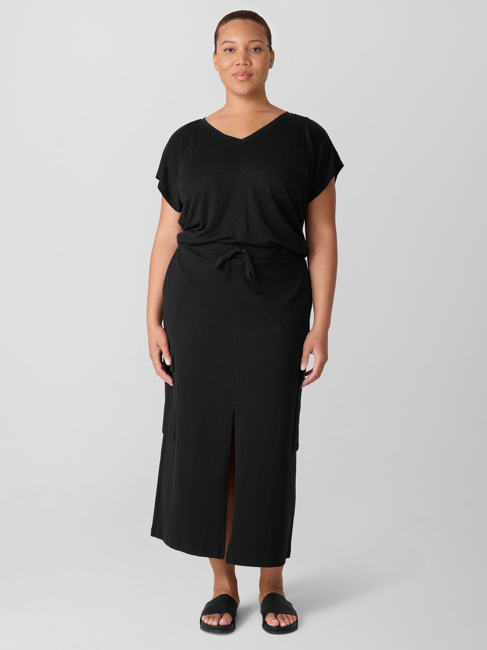 Pima Cotton Stretch Jersey Cargo Skirt