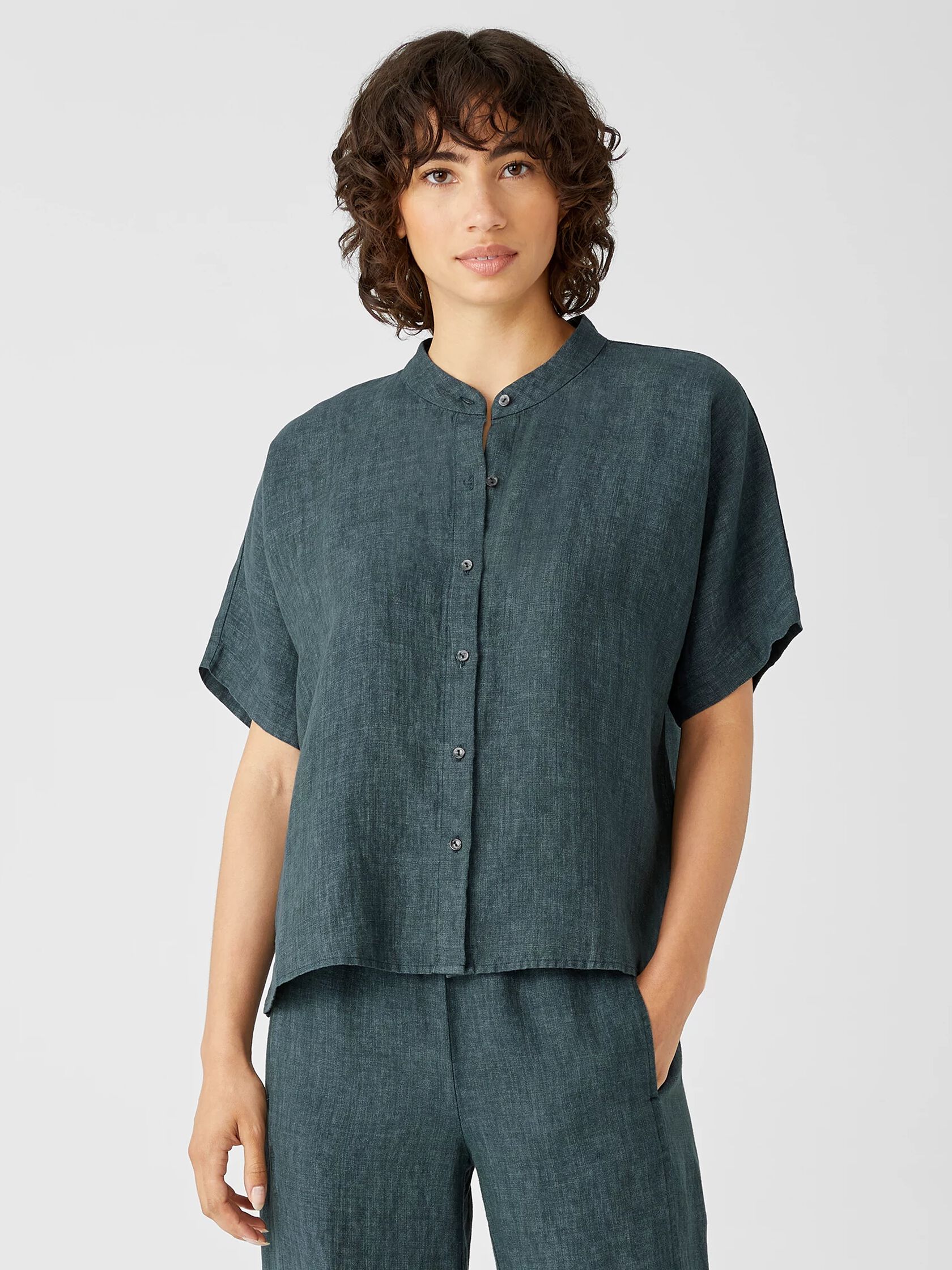 Washed Organic Linen Delave Shirt