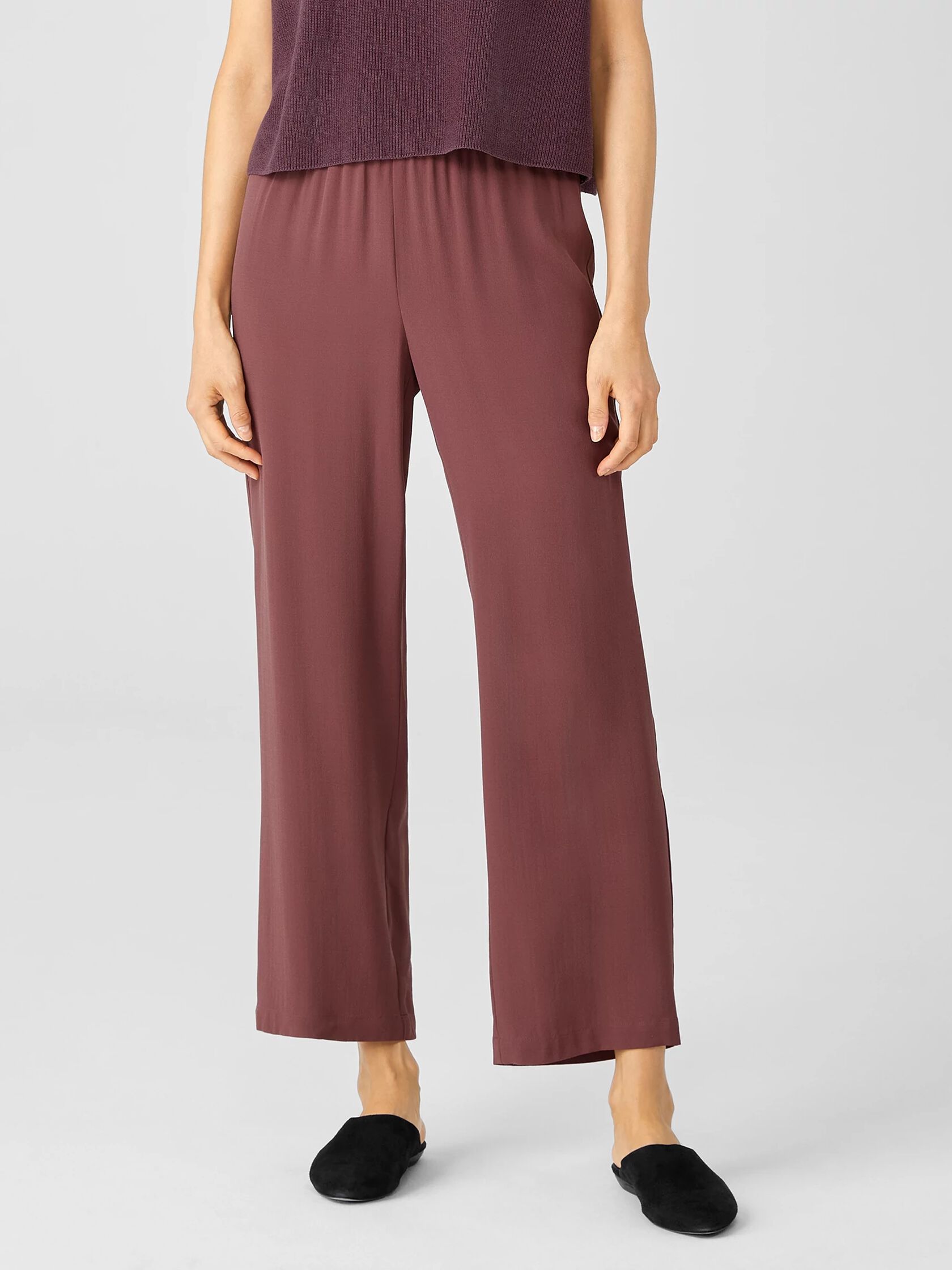 Silk Georgette Crepe Straight Pant