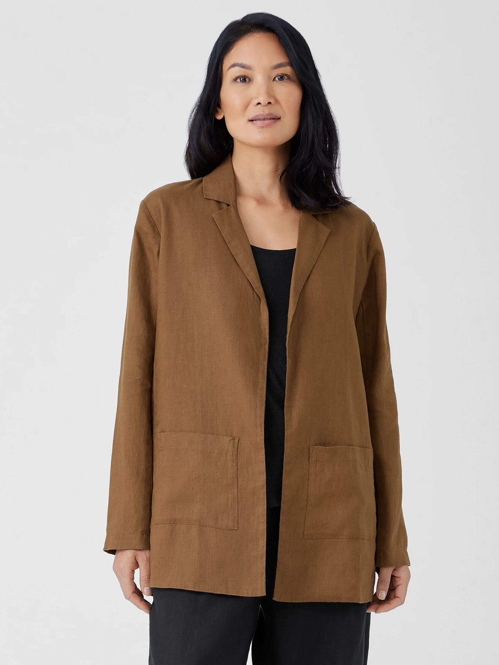 Organic Linen Long Blazer