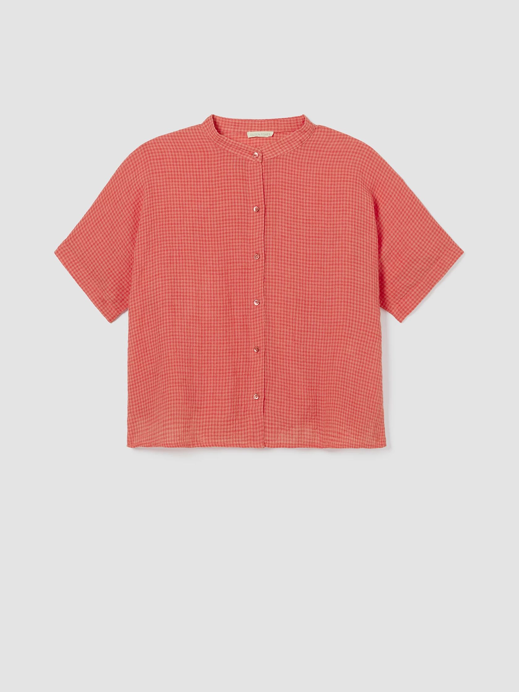 Puckered Organic Linen Short-Sleeve Shirt