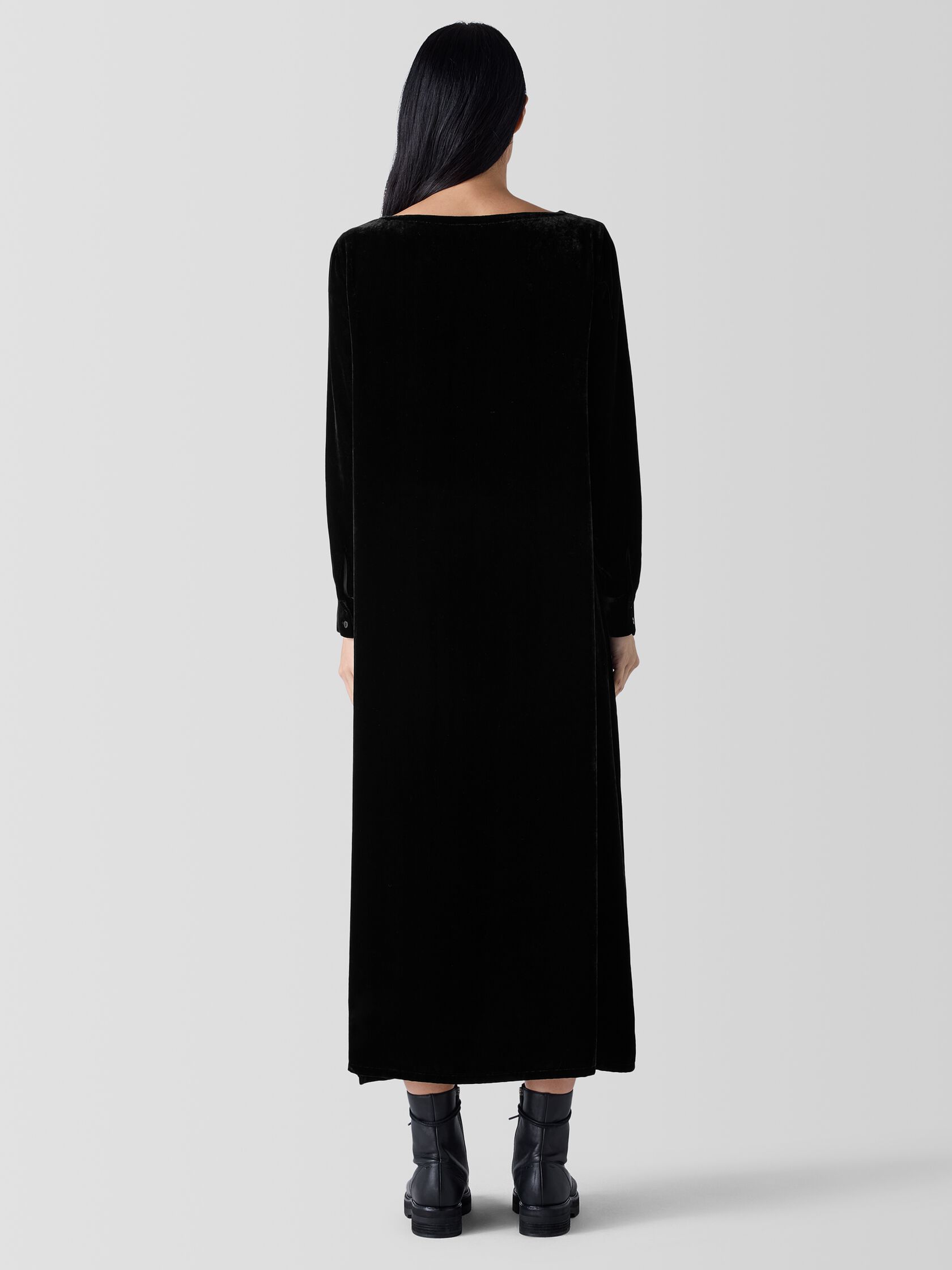 Velvet Bateau Neck Dress