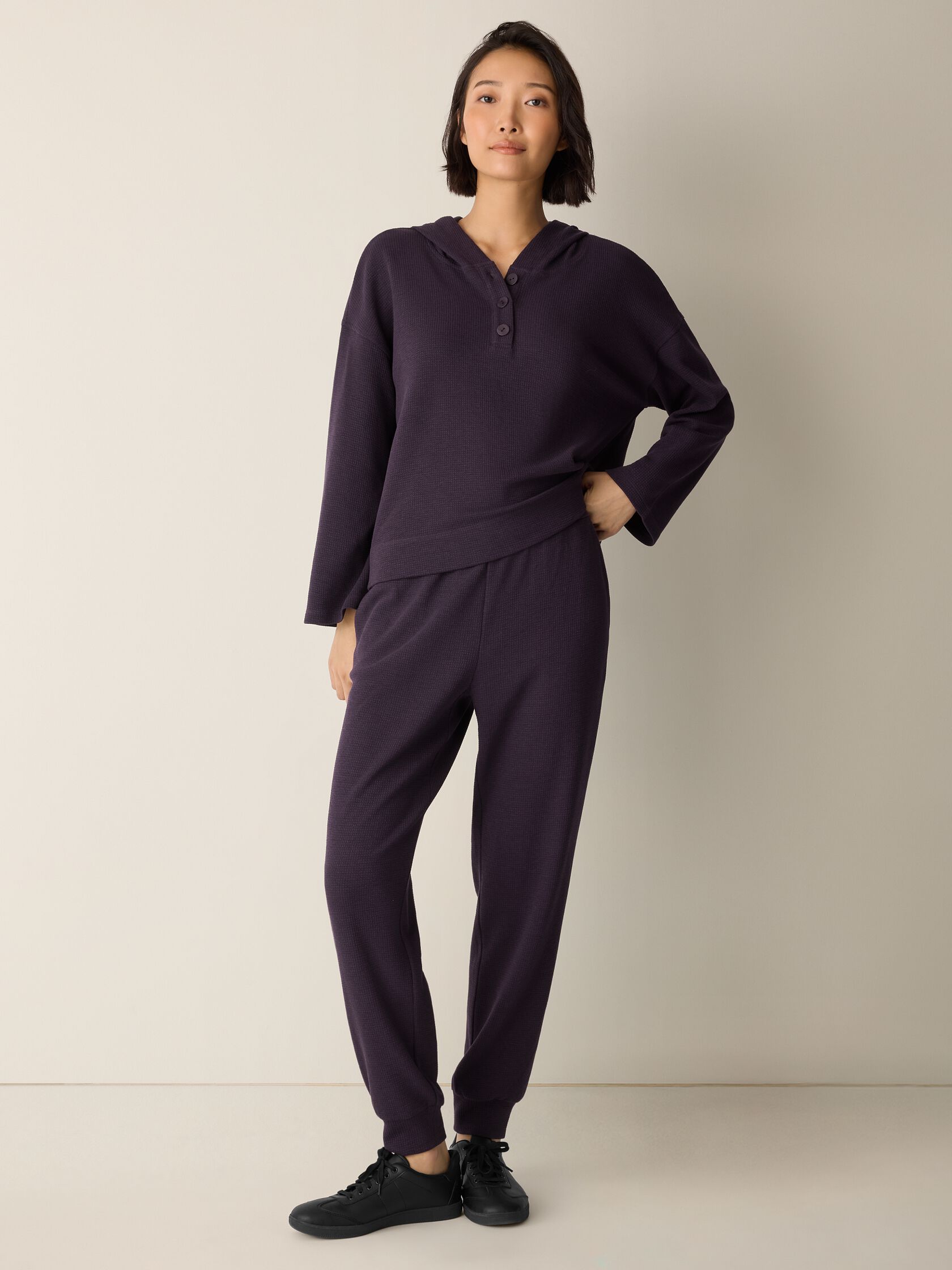 Waffle Cotton Blend Doubleknit Jogger Pant