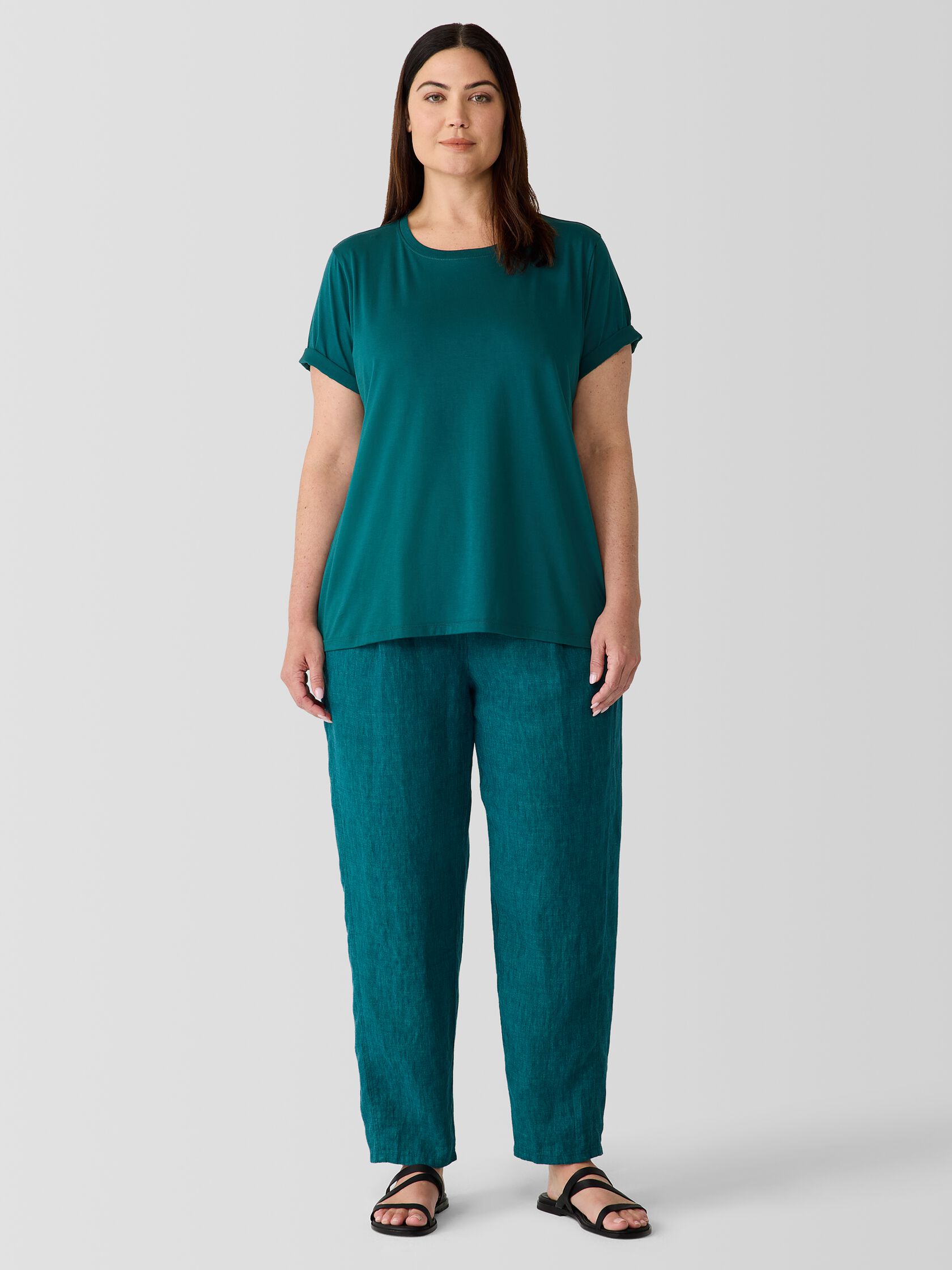 Organic Pima Cotton Jersey&nbsp;Round Neck Tee