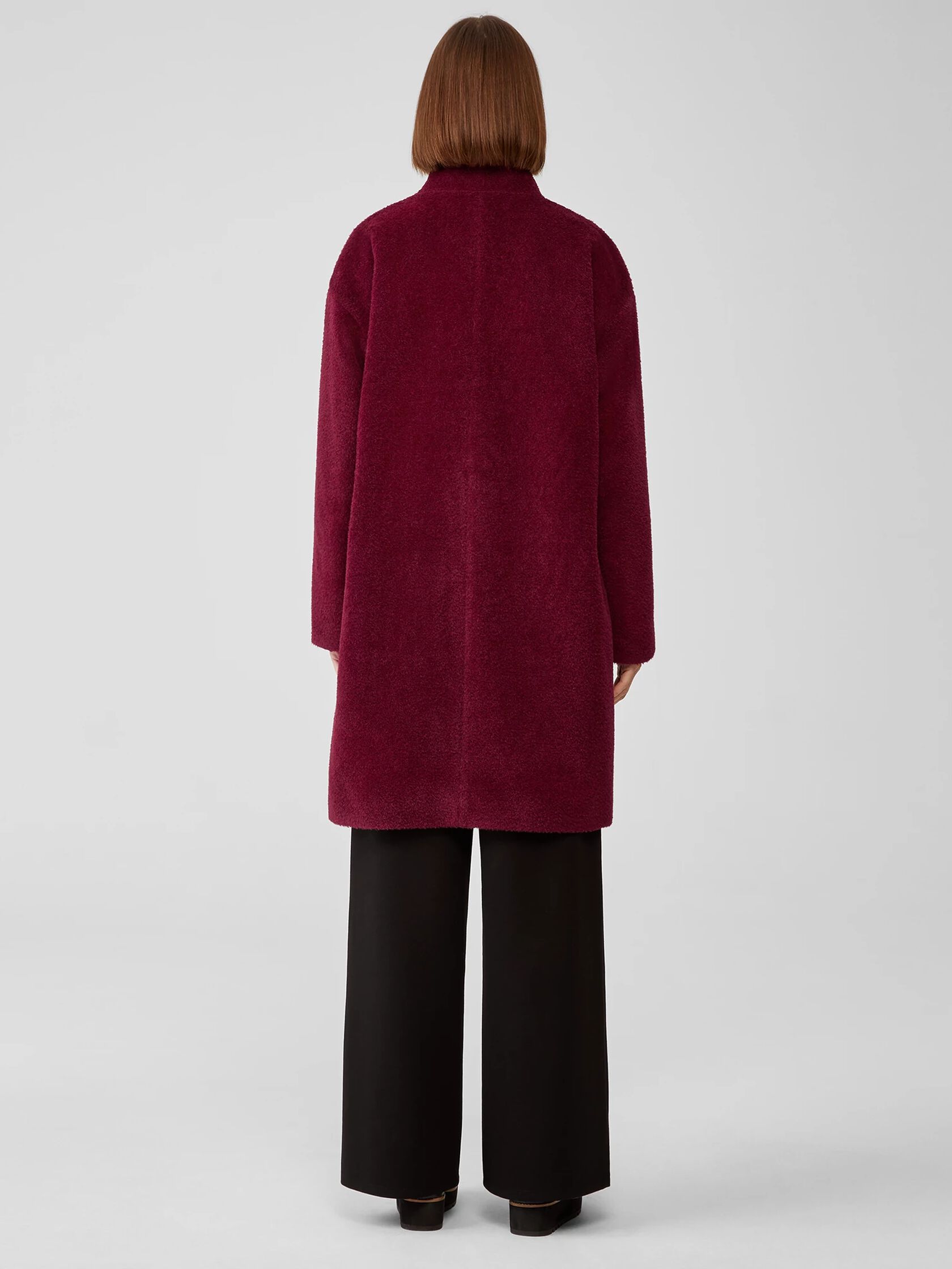 Sheared Suri Alpaca Stand Collar Coat