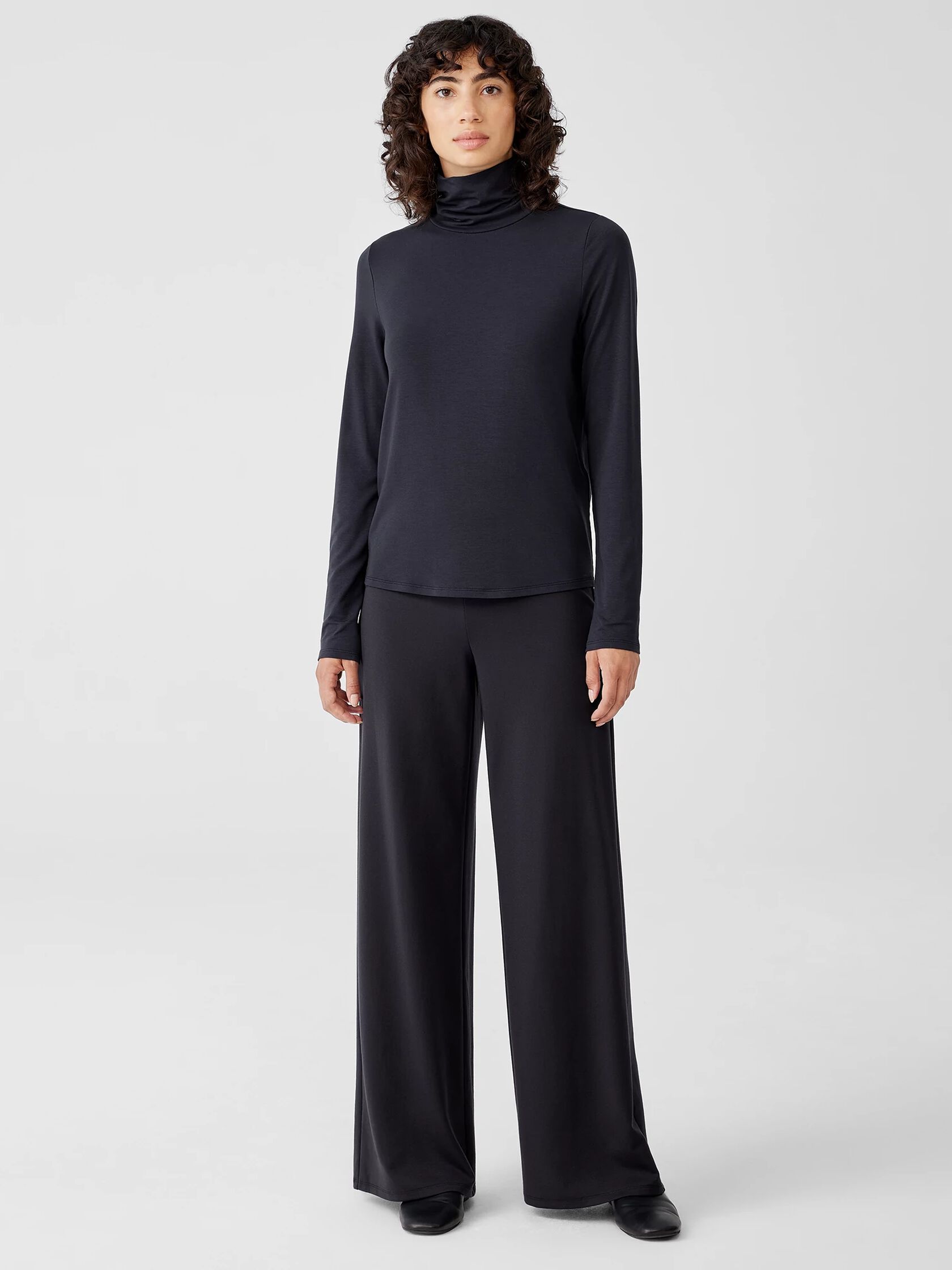 Fine Jersey Scrunch Neck Top