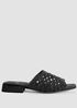 Folie Woven Leather Slide Sandal