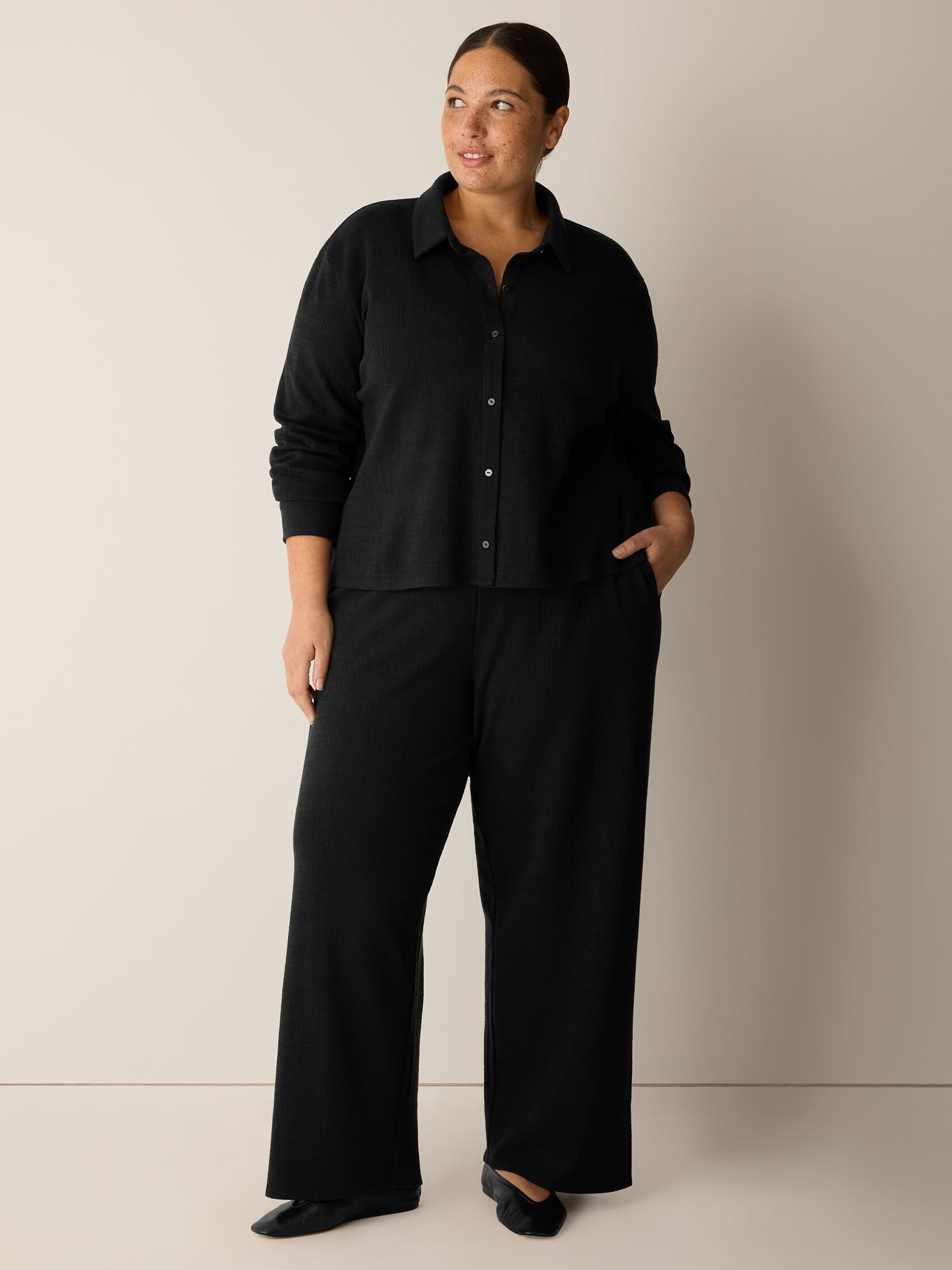 Cross Hatch Stretch Jersey Classic Collar Shirt