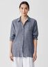 Puckered Organic Linen&nbsp;Classic Collar Long Shirt