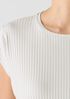 Textured Stretch Rib Round Neck Top