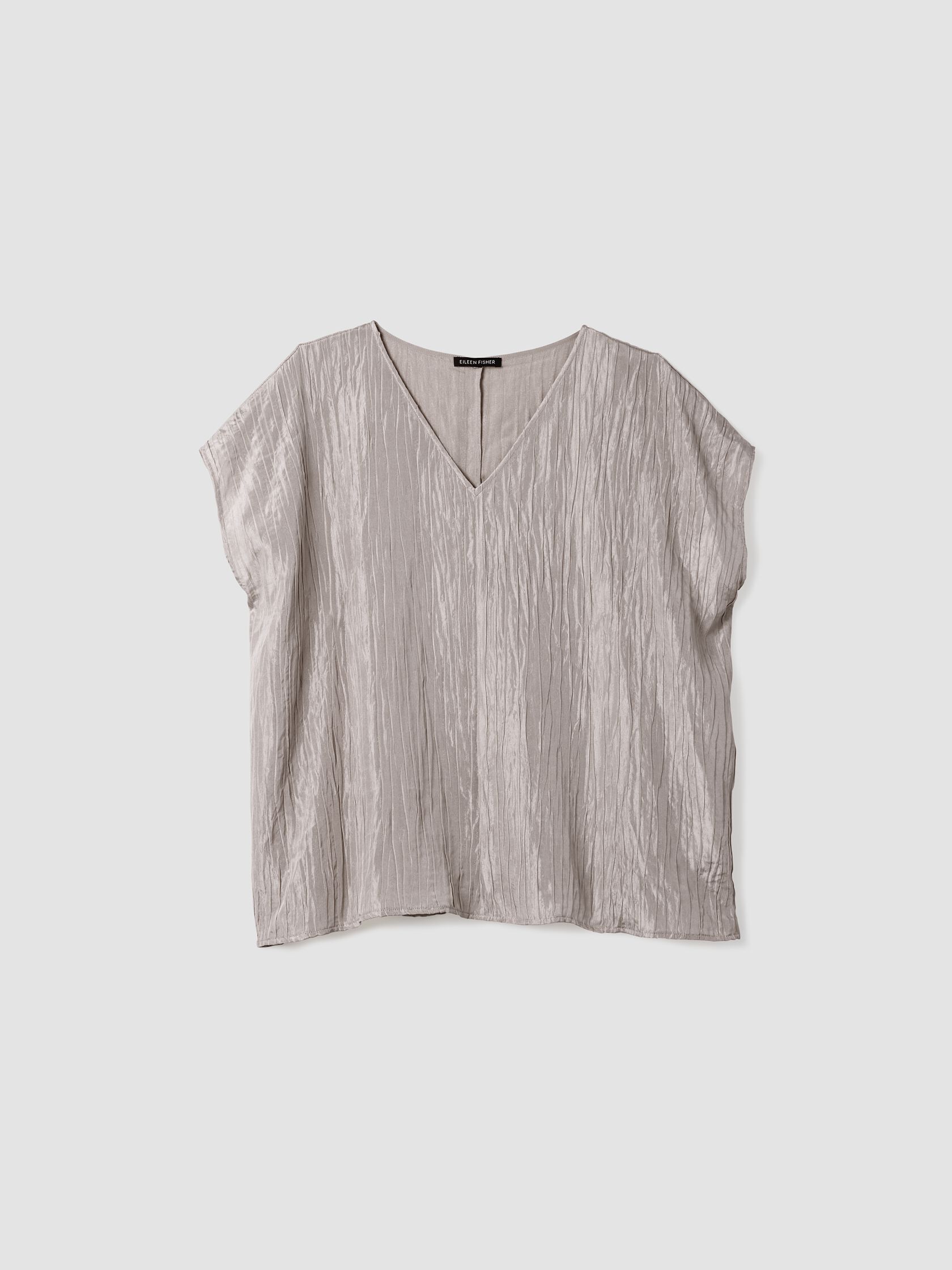 Textured Silk Jacquard V-Neck&nbsp;Top