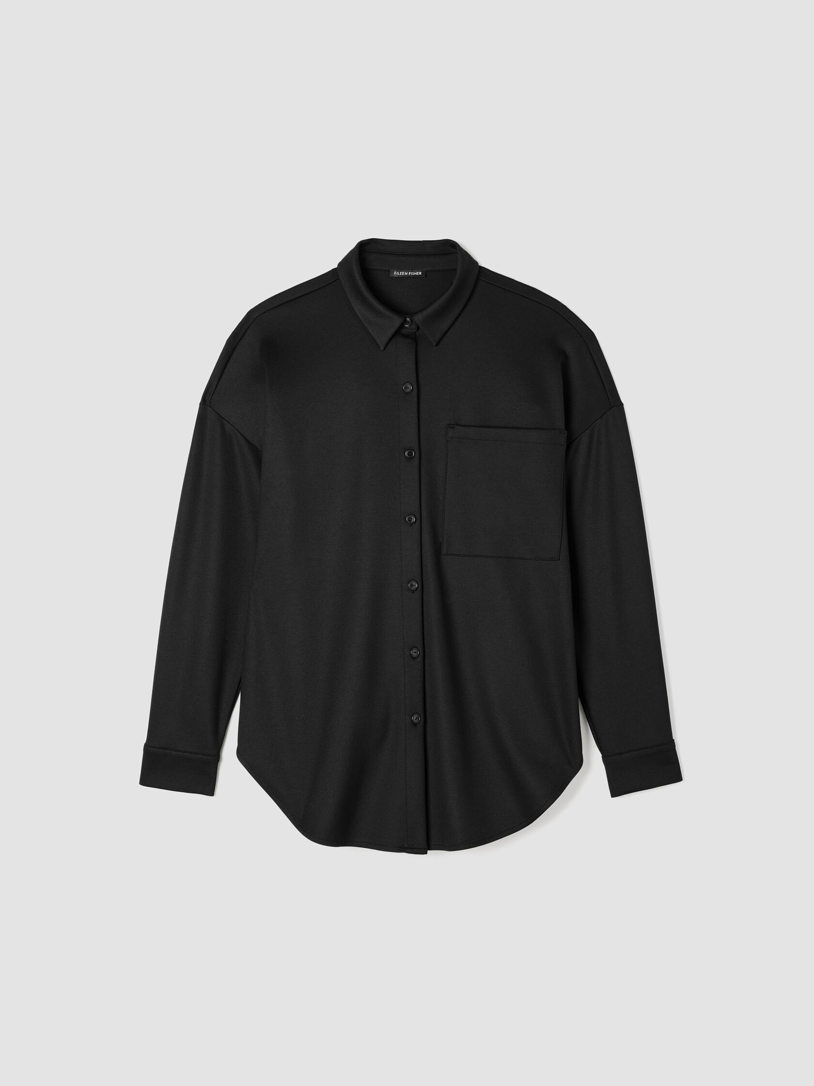 Lightweight Ponte Classic Collar Long Shirt
