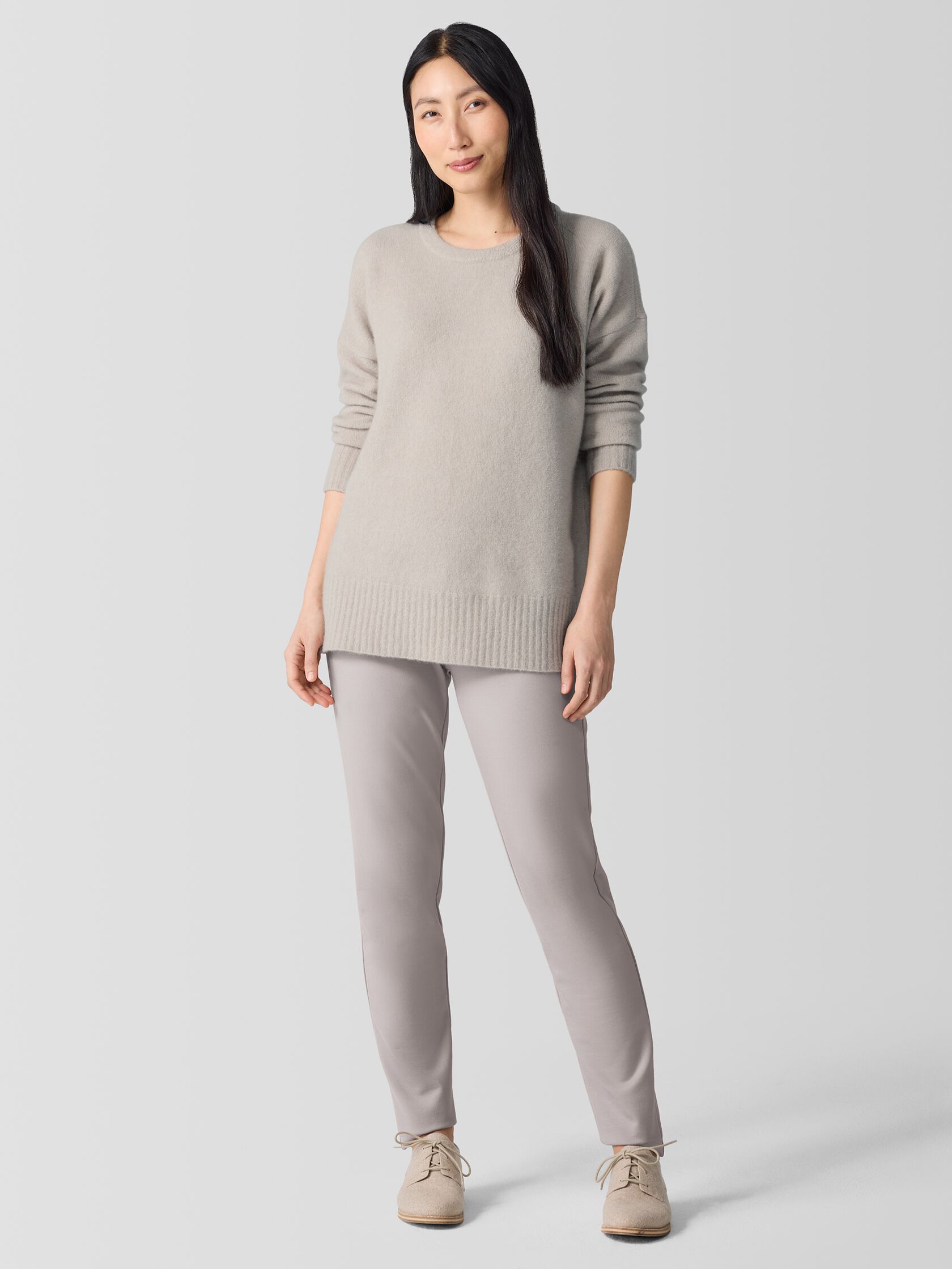 Cashmere Silk Bliss Crew Neck Long Top