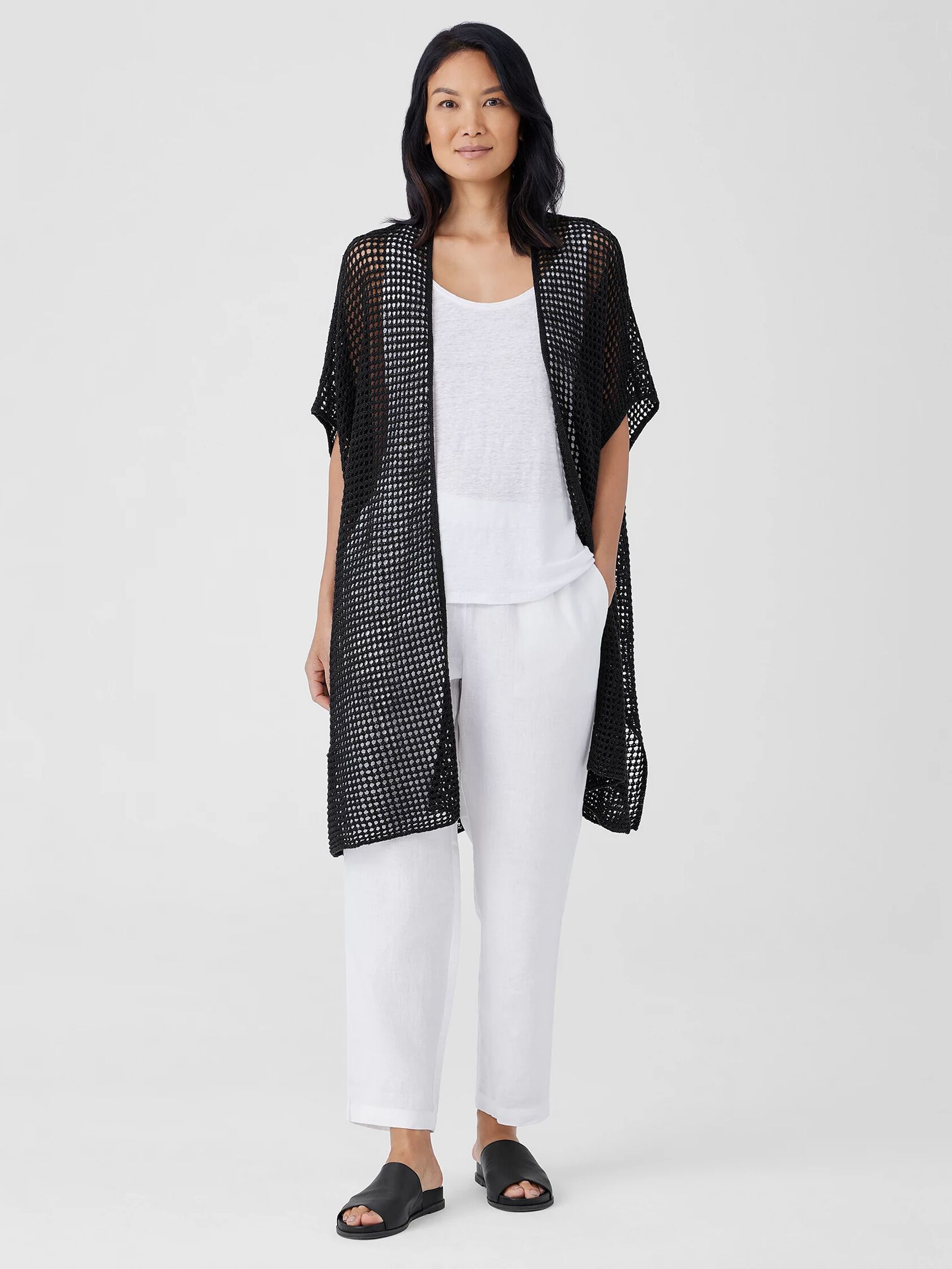 Organic Linen D&eacute;lav&eacute; Long Cardigan