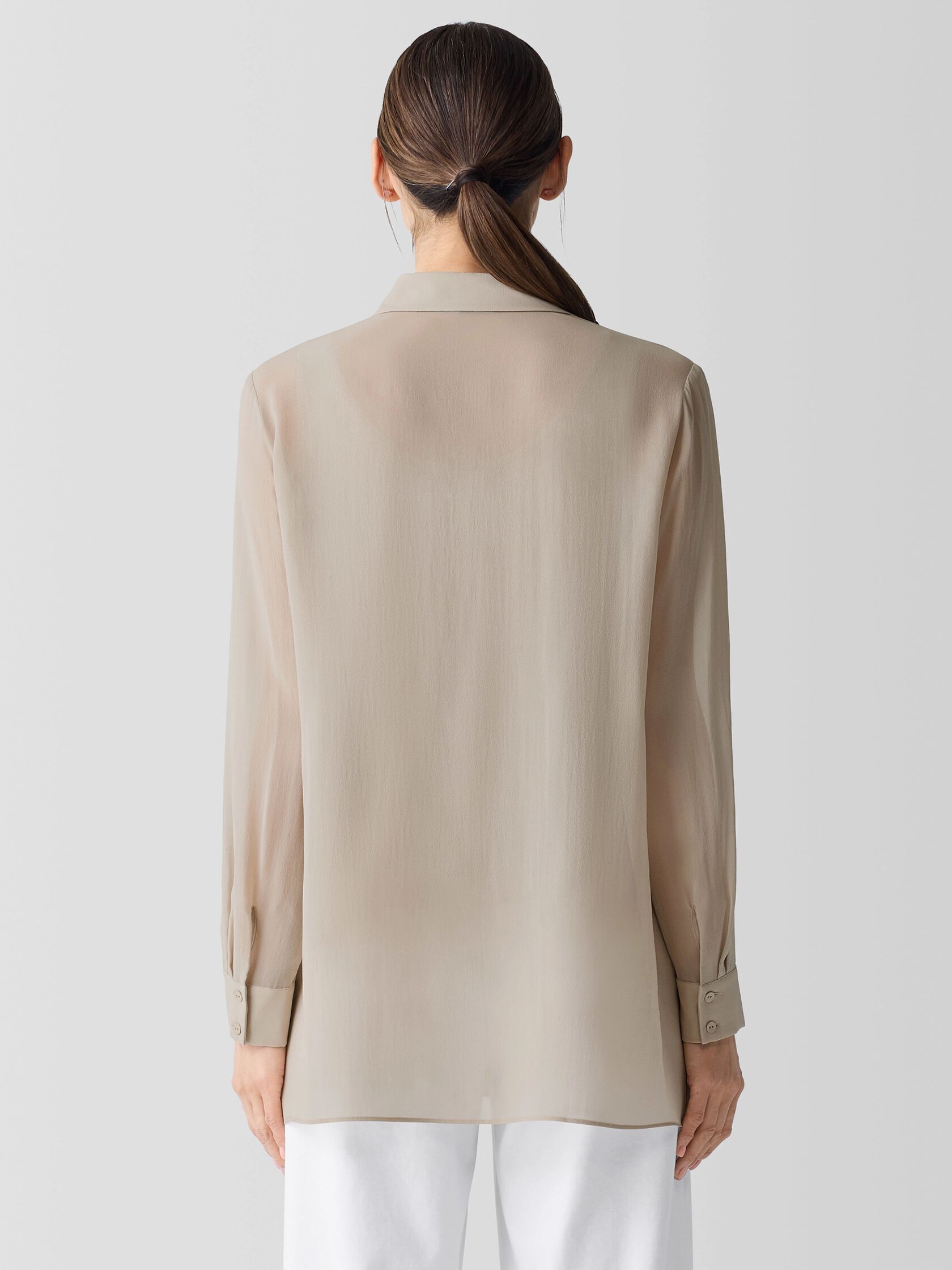 Sheer Silk Georgette&nbsp;Classic Collar Shirt