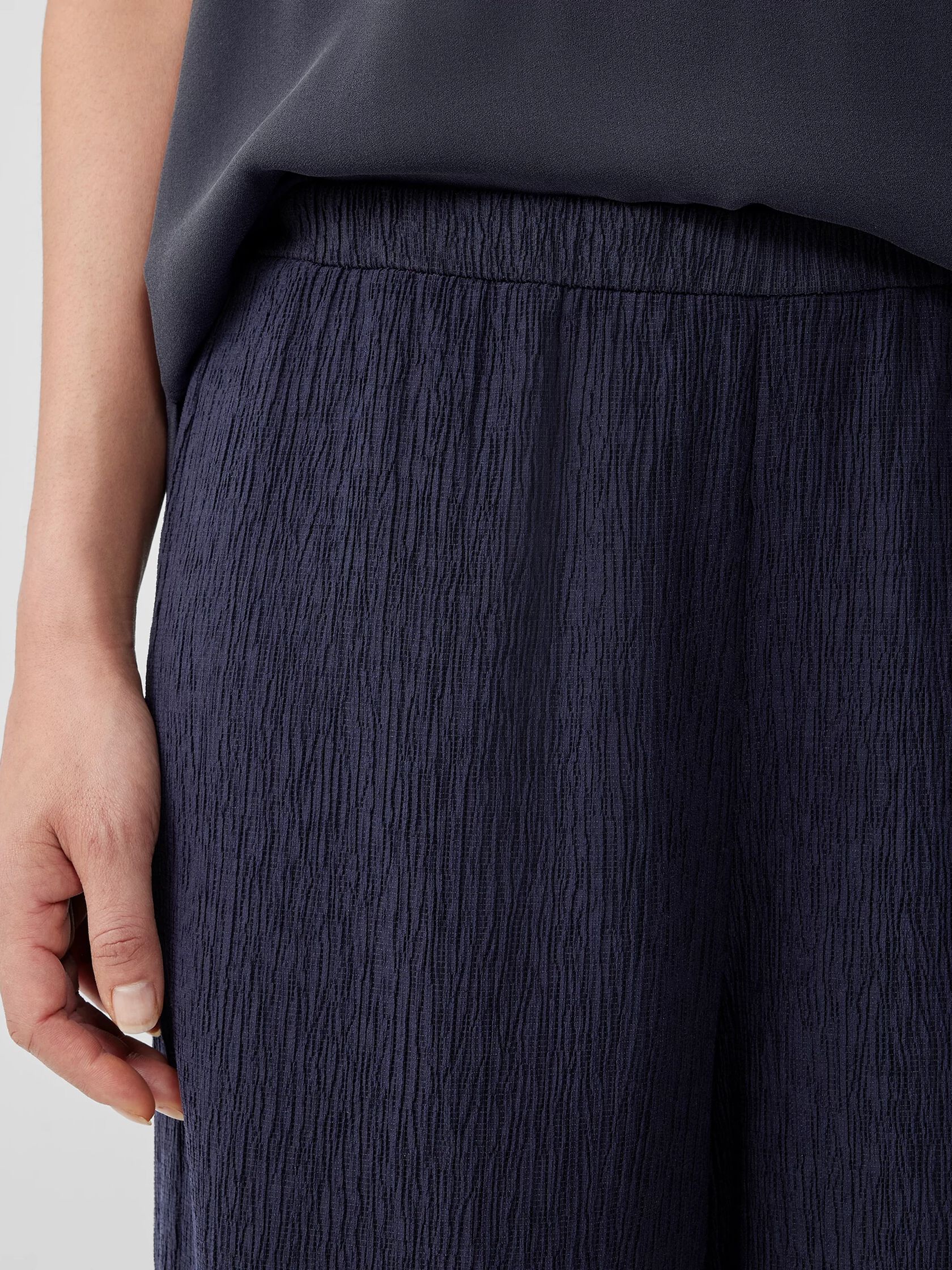 Woven Pliss&eacute; Wide-Leg Pant