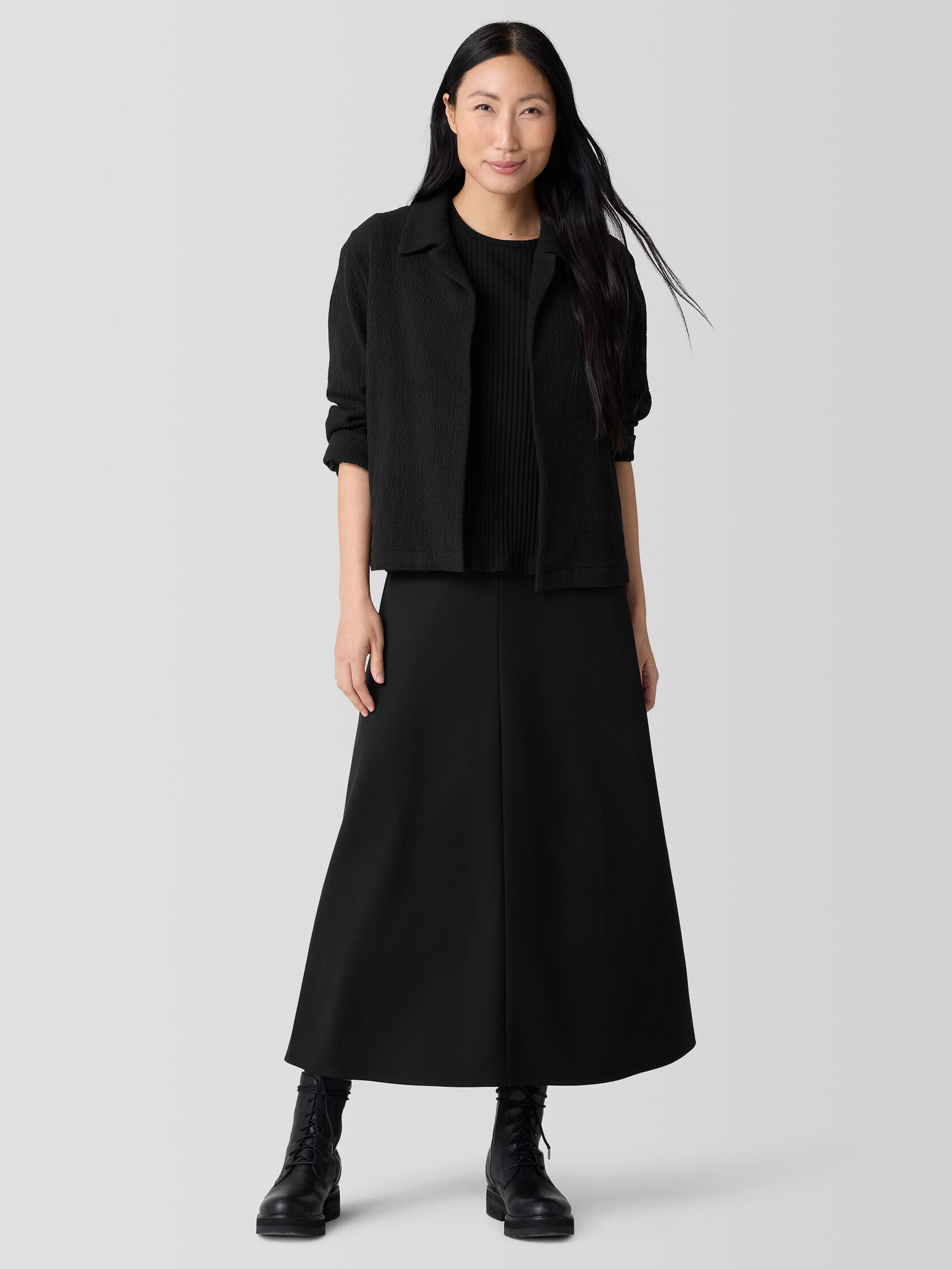 Organic Cotton Tweed Classic Collar Jacket