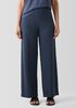 Pima Cotton Stretch Jersey Wide-Leg Pant