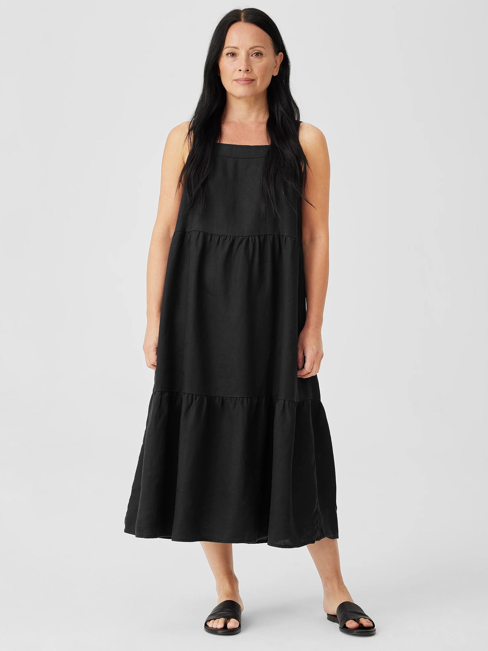 Organic Linen Tiered Dress