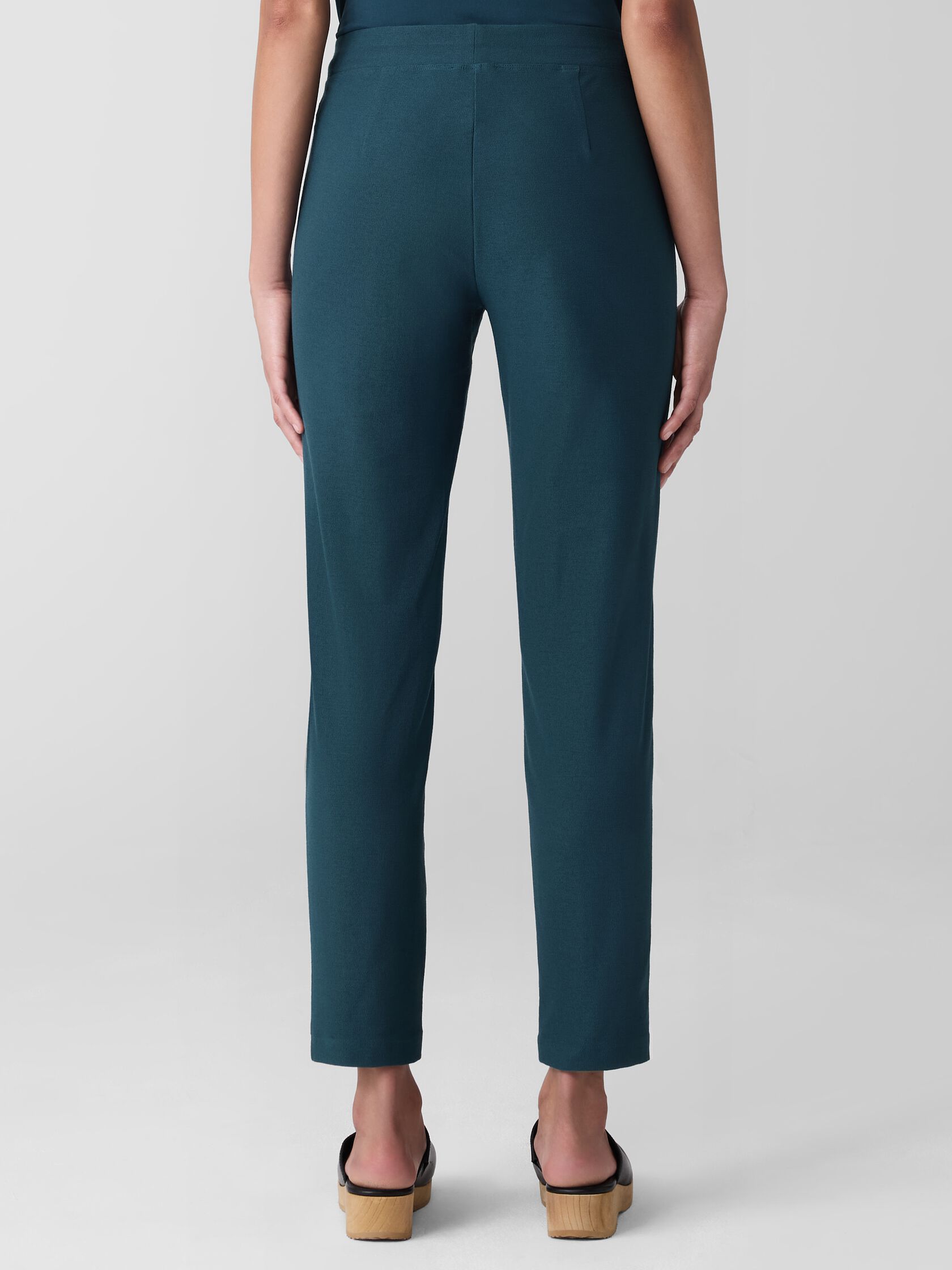 Cotton Blend Ponte Slim Pant