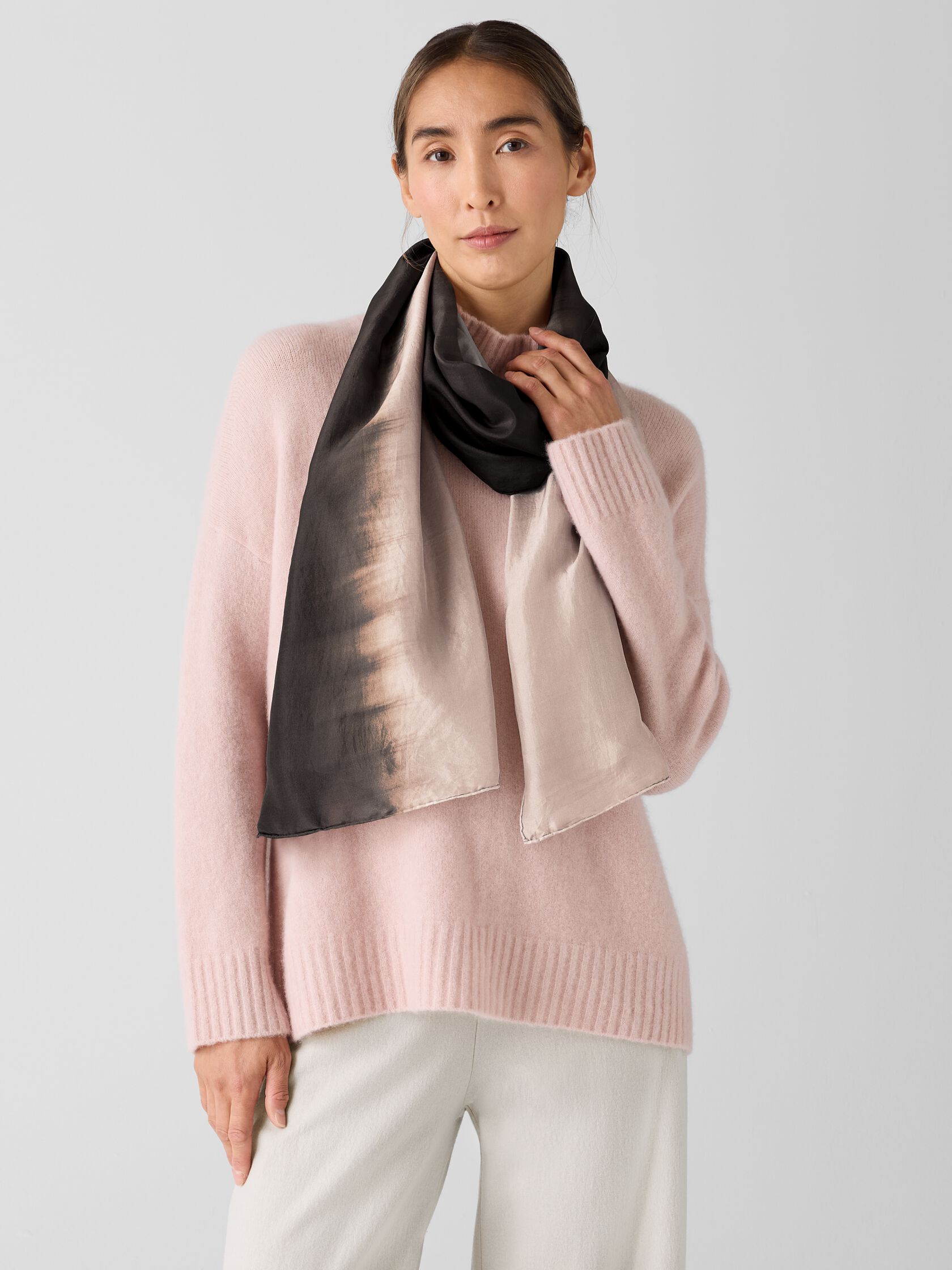 Hand-Dyed Abstract Silk Scarf