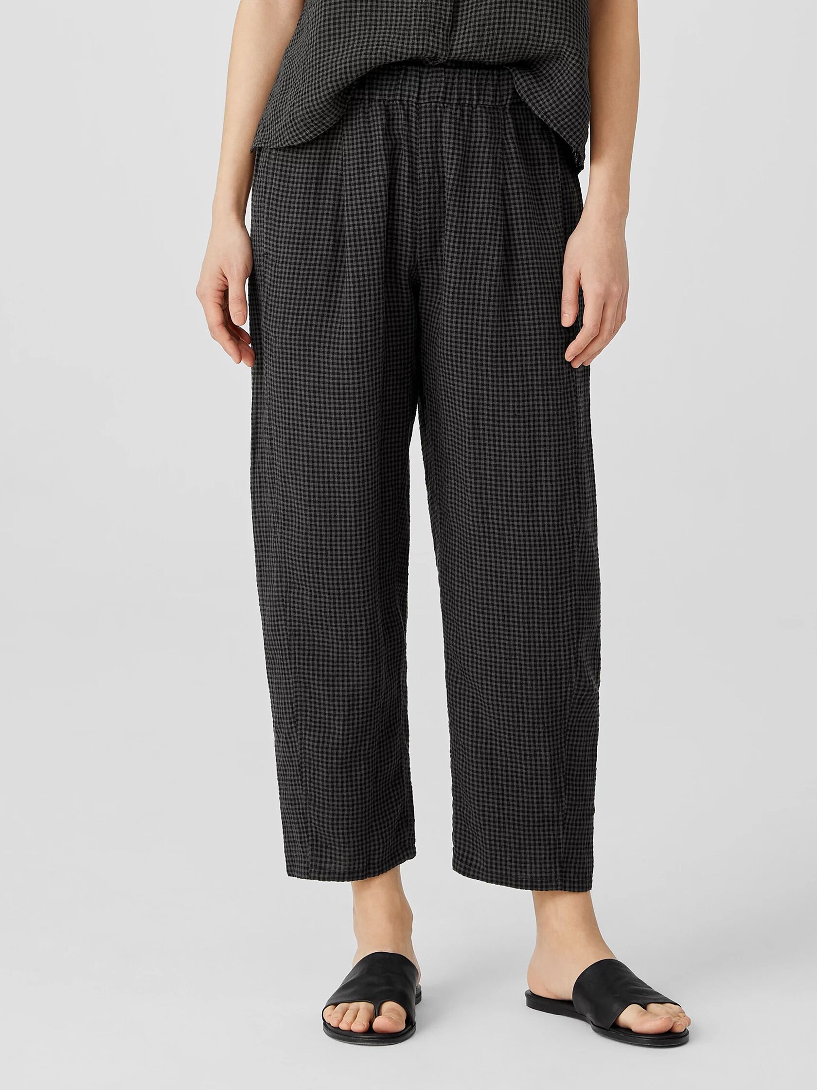 Puckered Organic Linen Lantern Pant