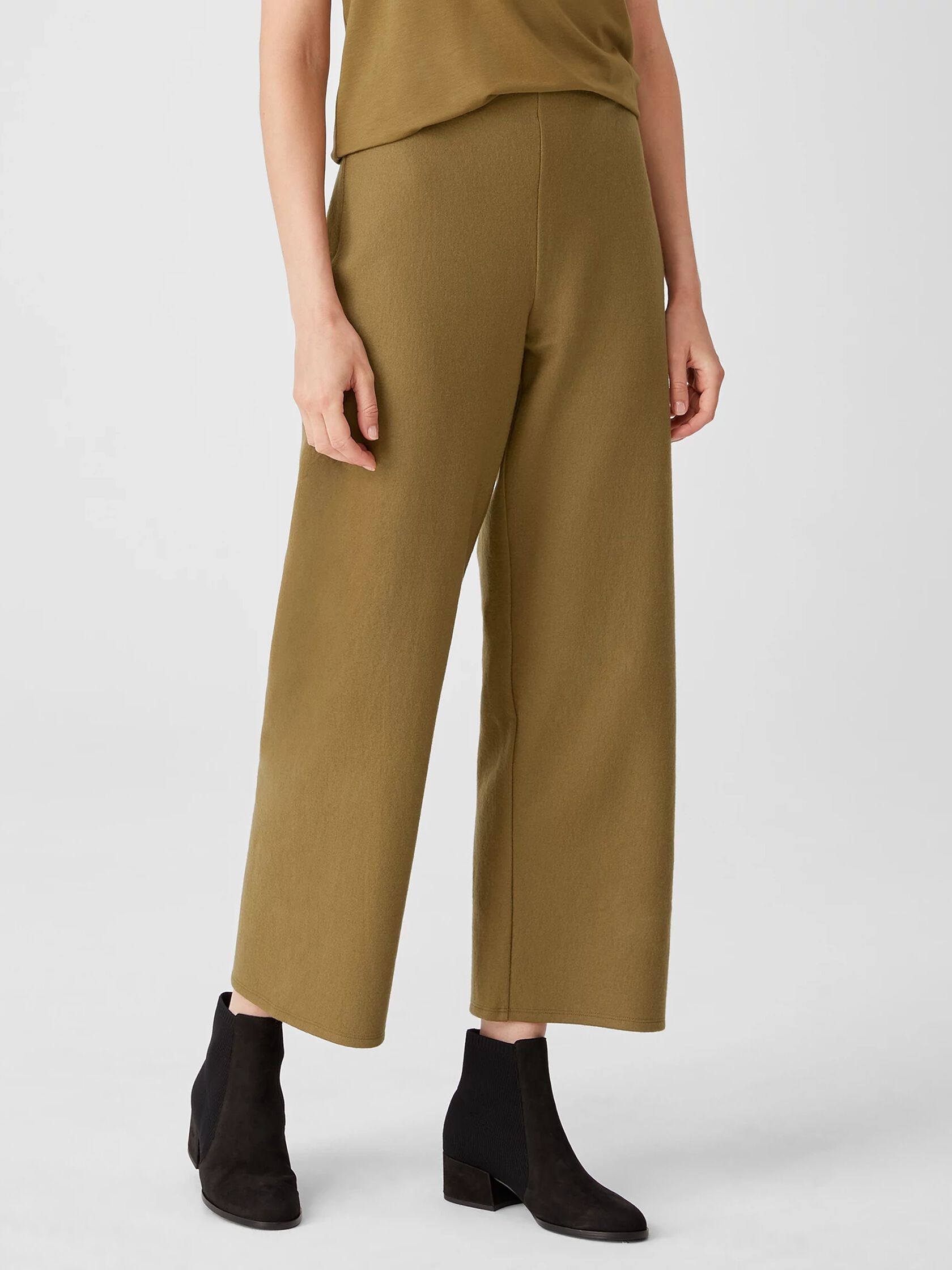Boiled Wool Jersey Straight Pant
