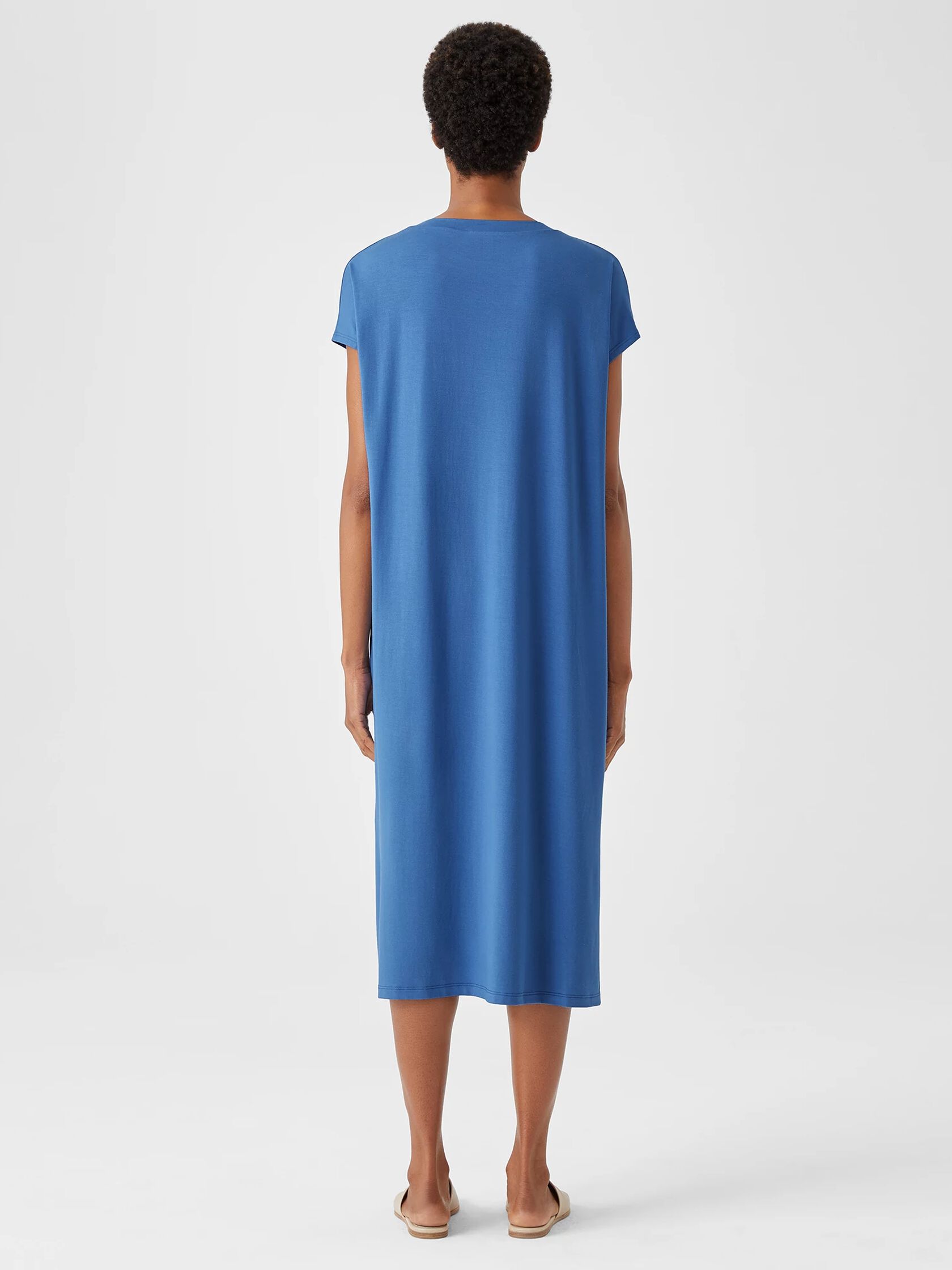 Viscose Jersey Crew Neck Dress