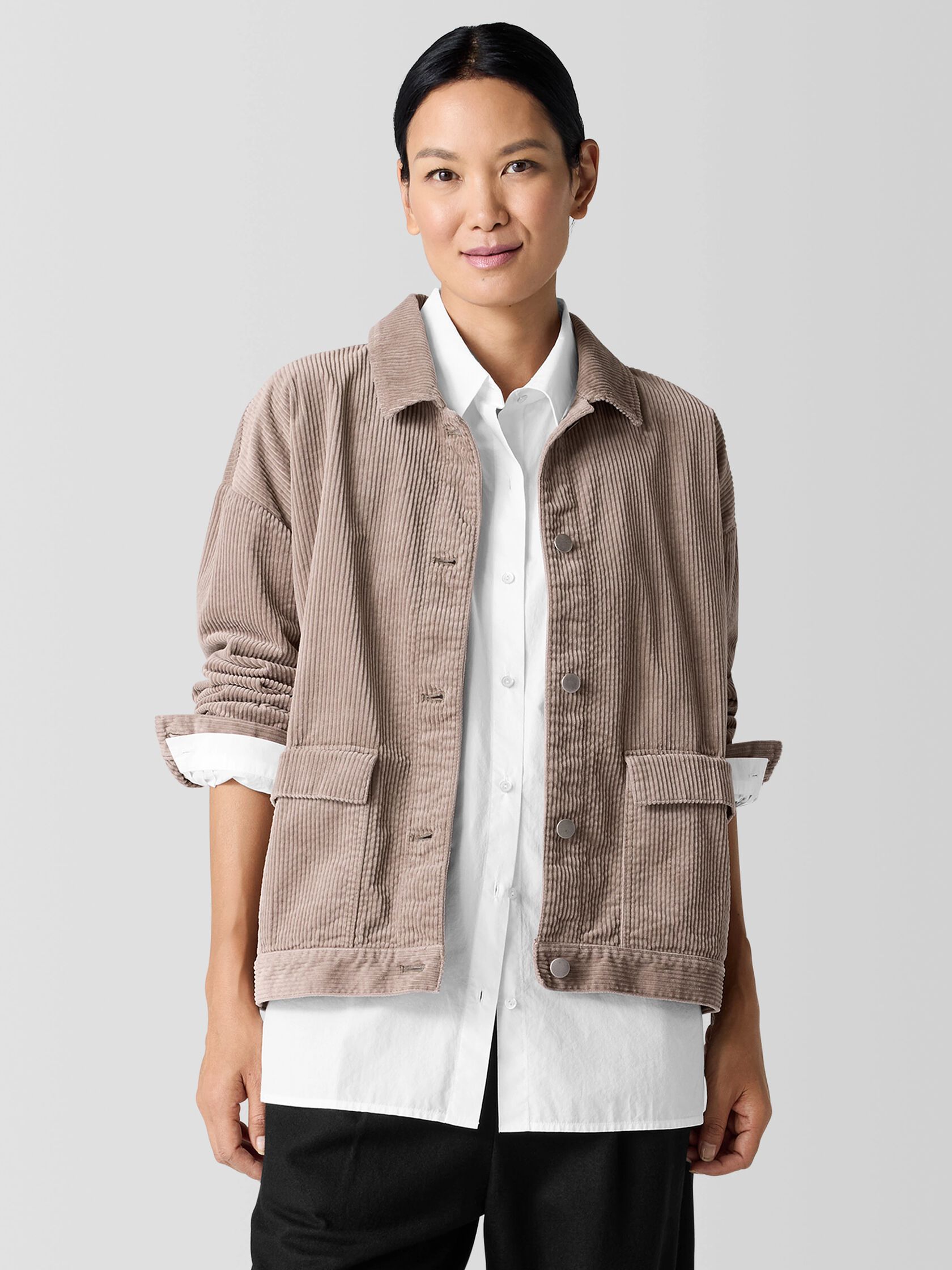 Organic Cotton Corduroy Classic Collar Jacket