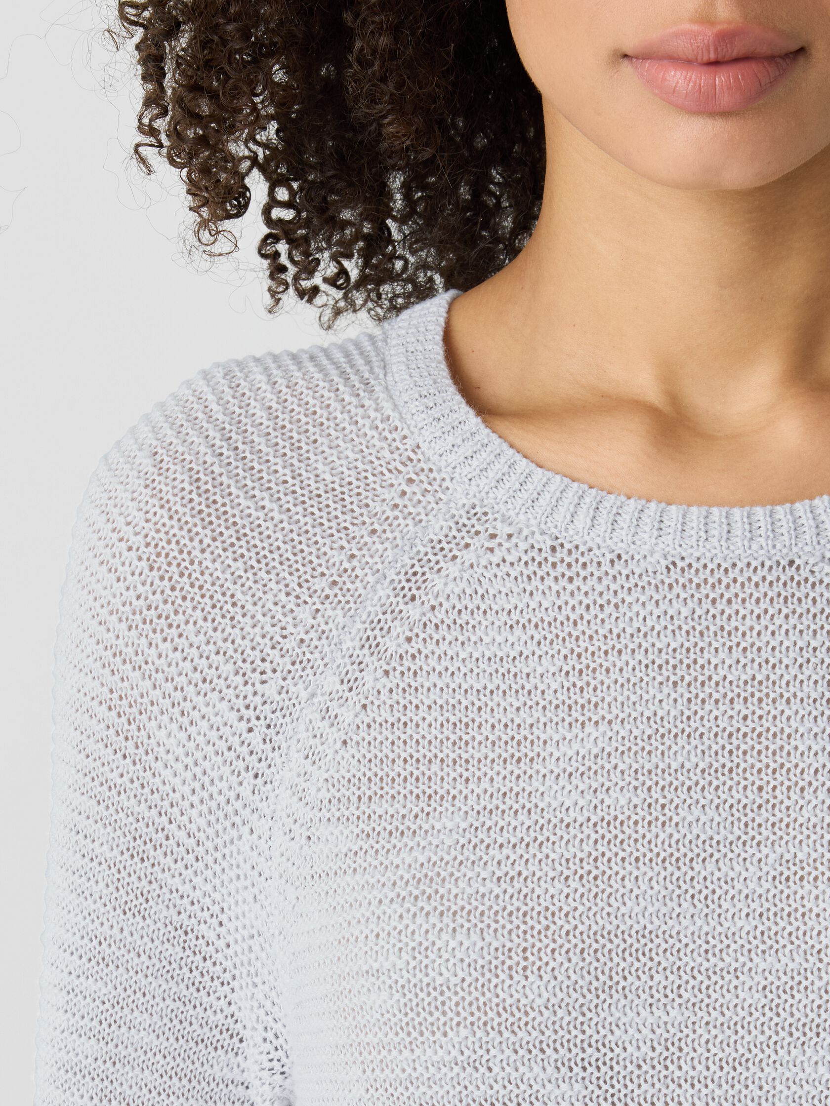 Organic Linen Cotton Slub Crew Neck Top