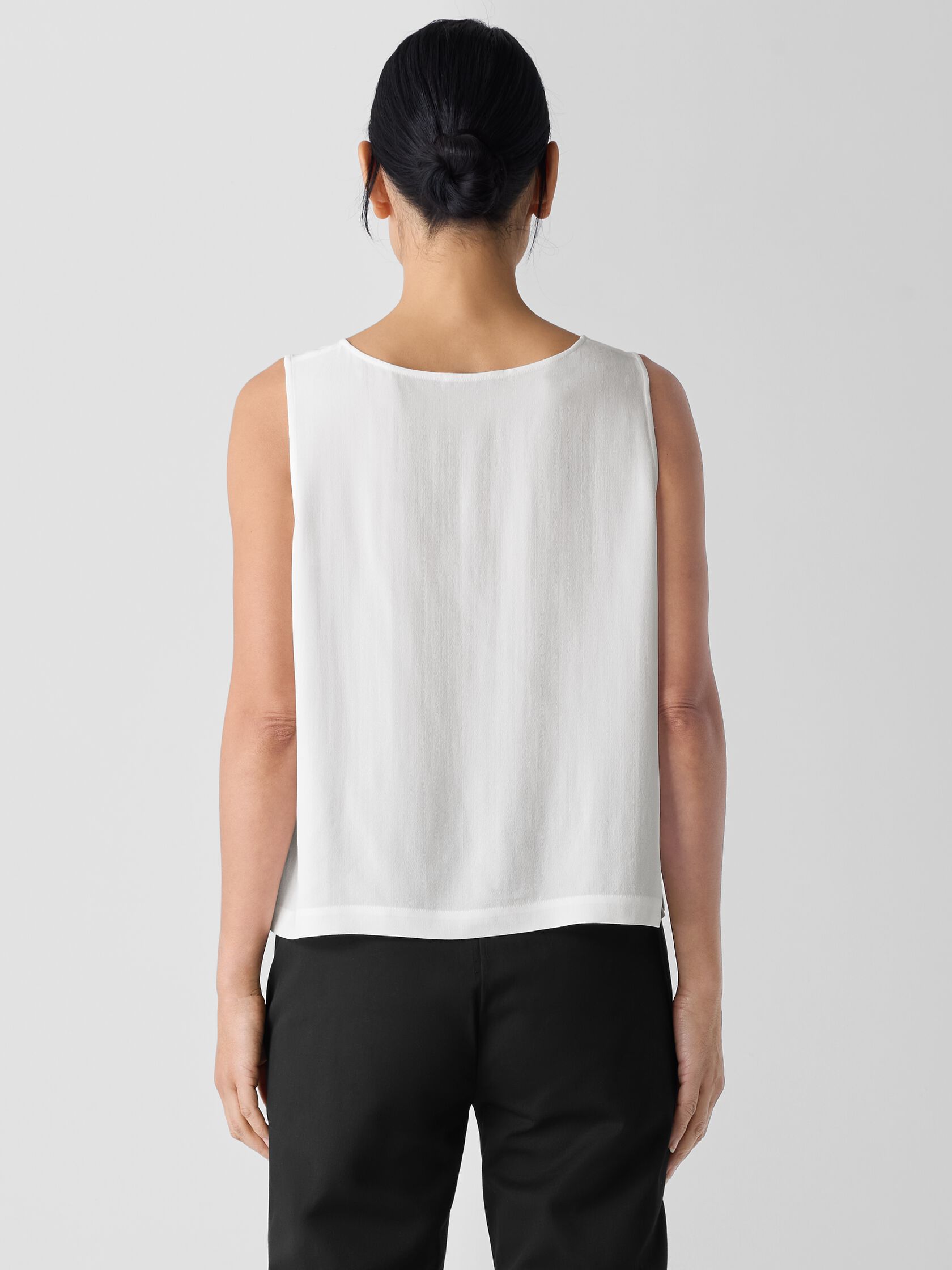 Silk Georgette Crepe Round Neck Vest